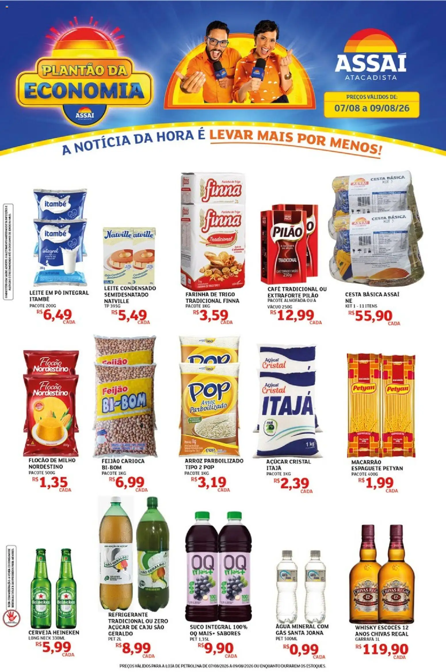 Assaí Atacadista Folheto - válido de 07/08/2026 | Página: 1 | Produtos: Pó, Farinha, Almofada, Arroz