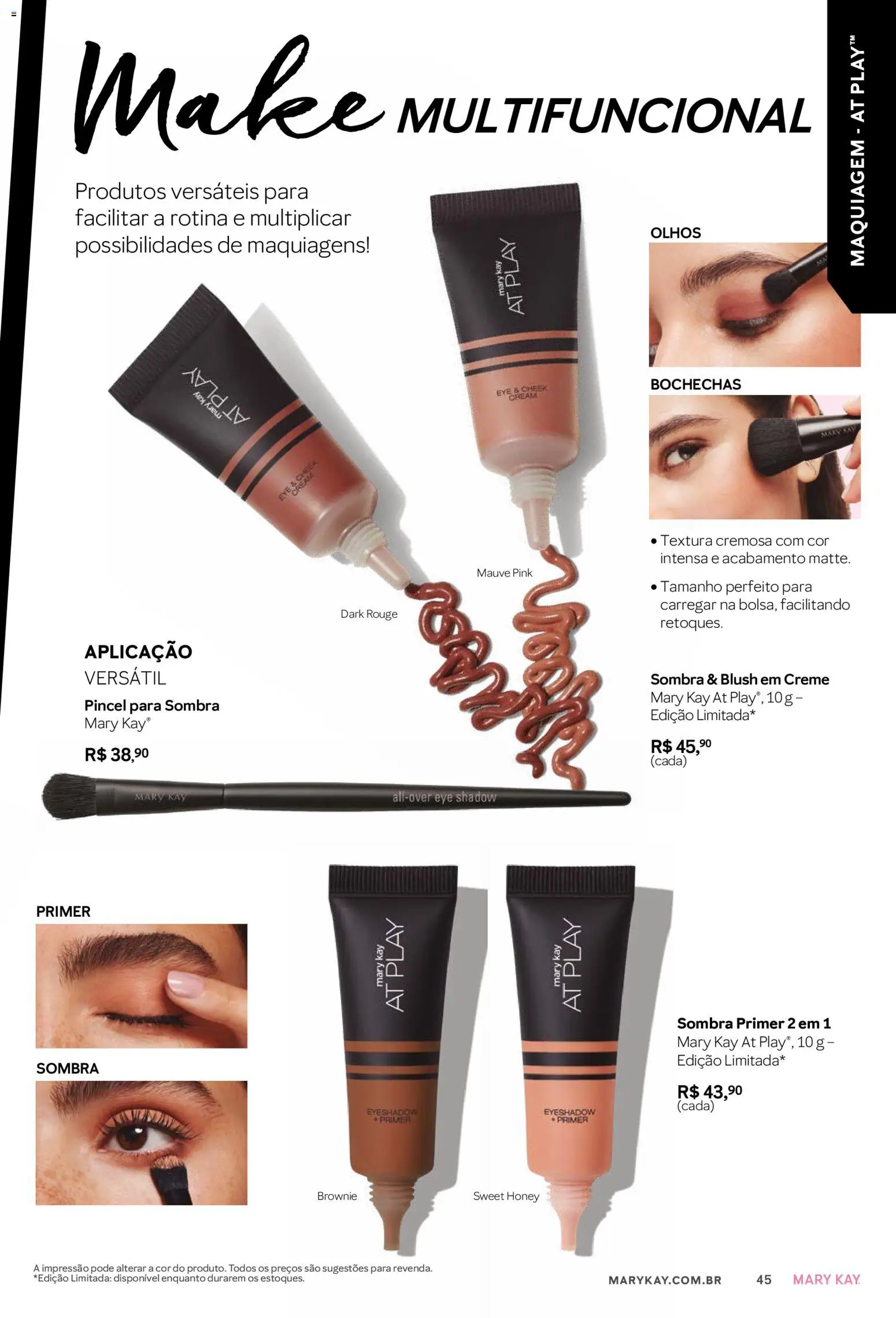 Mary Kay Folheto - válido de 01/03/2026 | Página: 45 | Produtos: Maquiagem, Blush, Pincel, Primer