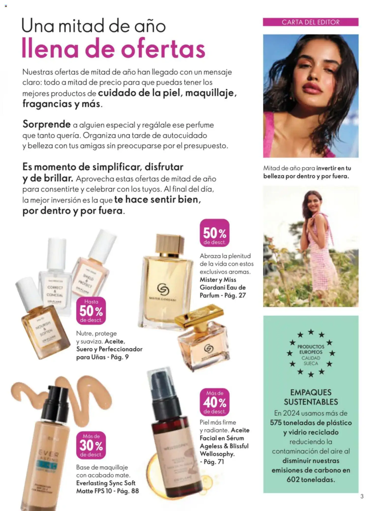 Nuevas ofertas de Oriflame válidas en toda la República Mexicana desde el 11/07/2026. ¡Encuentra las mejores ofertas en Oriflame campaña 10 2026! | Página: 3 | Productos: Serum, Aceite, Perfume, Maquillaje