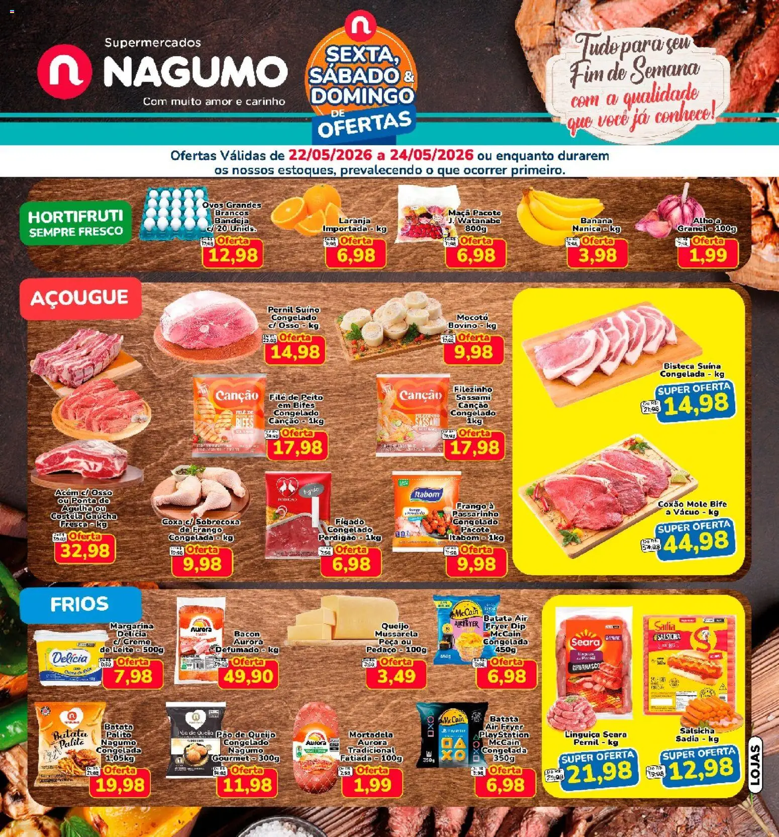 Nagumo Folheto - válido de 22.05.2026 | Página: 1 | Produtos: Alho, Acém, Mortadela, Batata