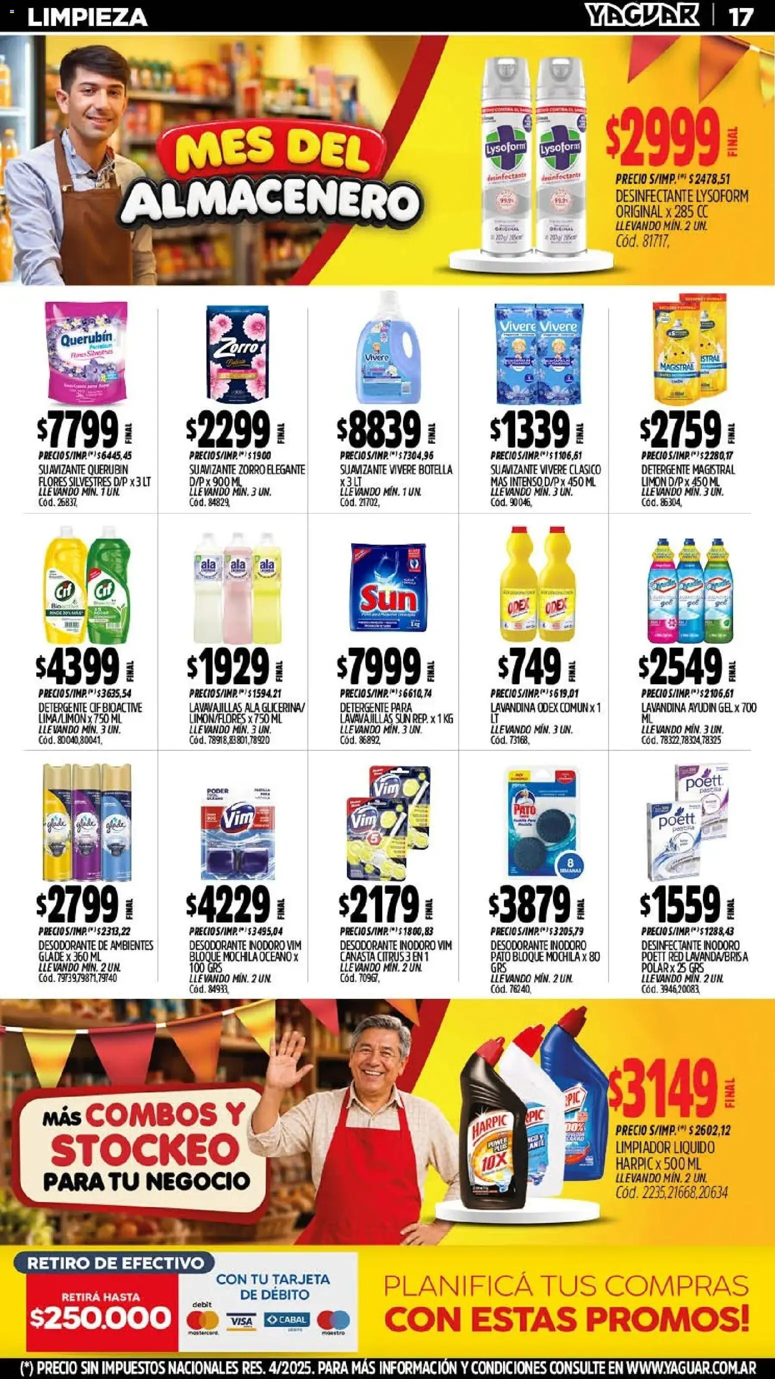 Yaguar - Oferta Semanal General Roca │ válido desde el 21/09/2026 | Página: 17 | Productos: Desinfectante, Inodoro, Desodorante, Canasta