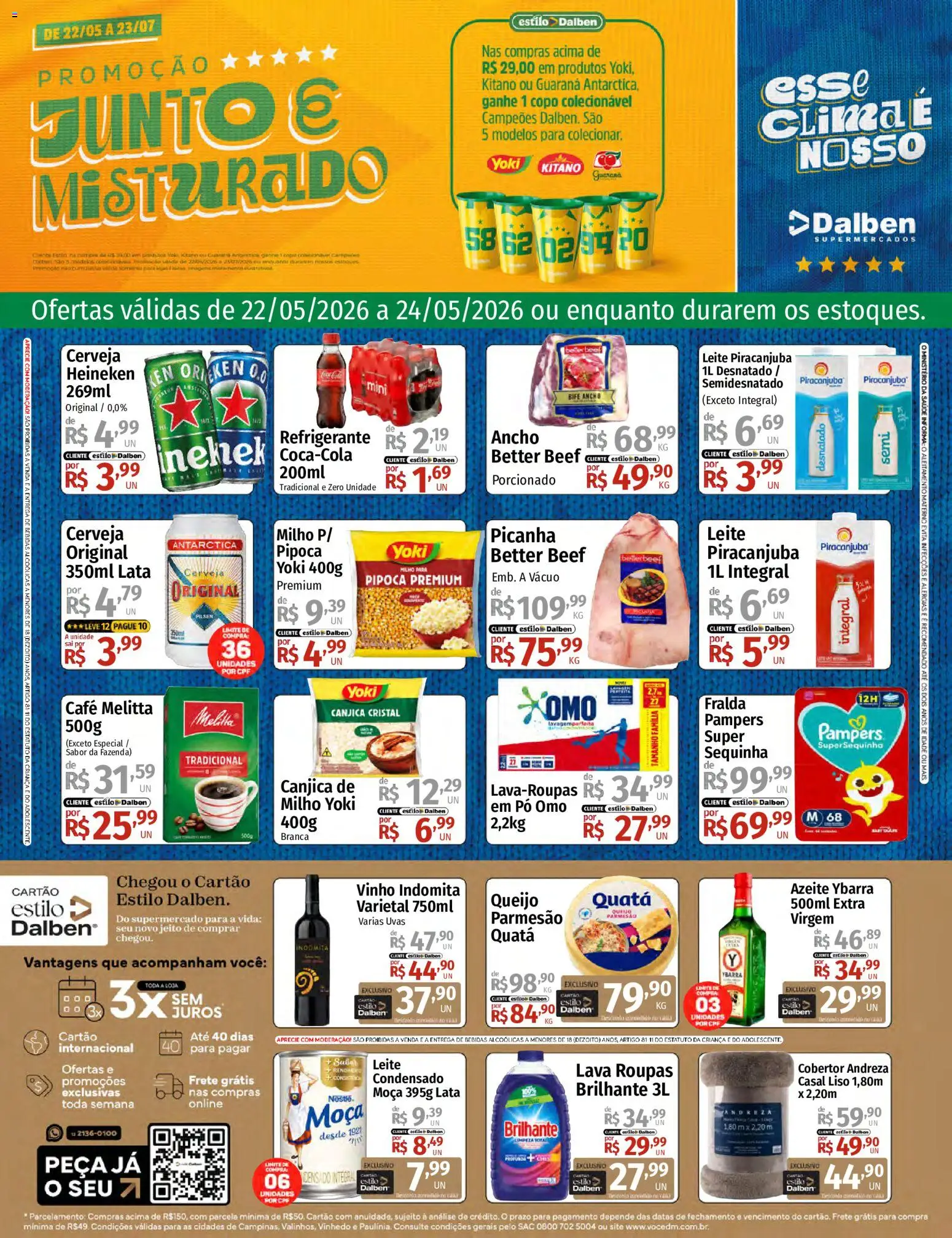 Supermercado Dalben Folheto - válido de 22.05.2026 | Página: 1 | Produtos: Guaraná, Leite, Cerveja, Refrigerante
