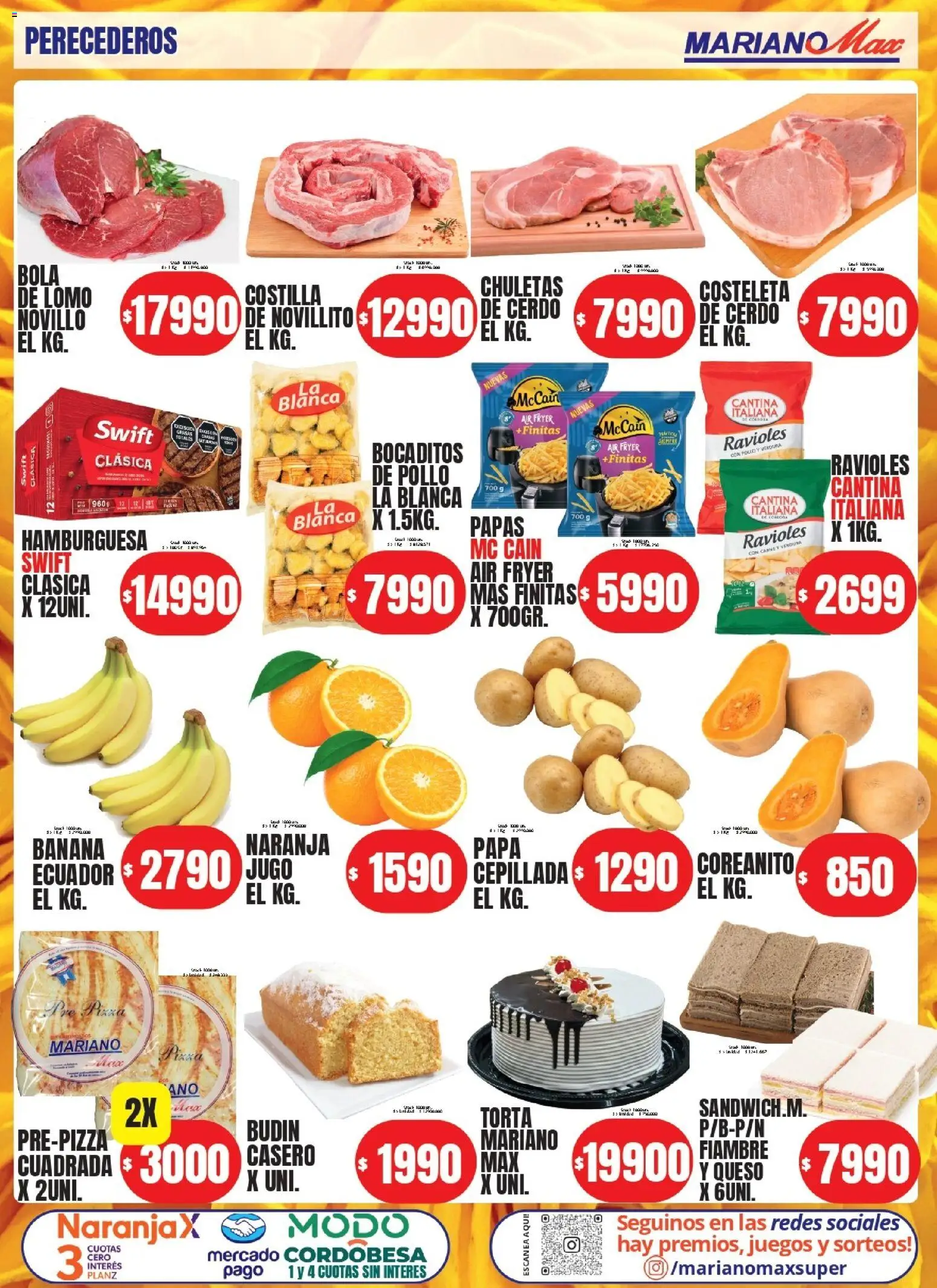 Mariano Max - Catálogo │ válido desde el 05.05.2026 | Página: 4 | Productos: Banana, Jugo, Ravioles, Cerdo
