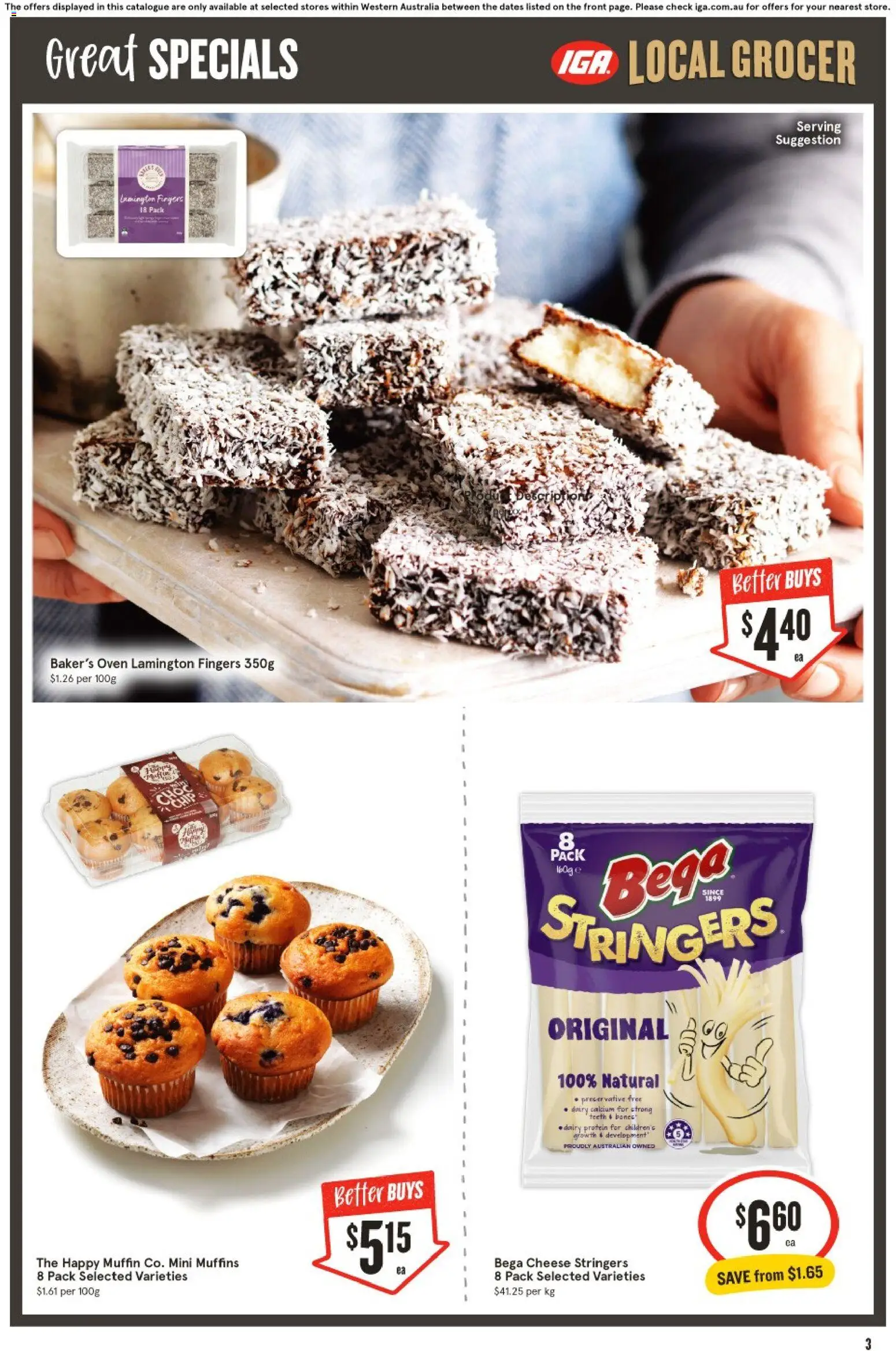 IGA catalogue - valid from 08/07/2026 | Page: 4 | Products: Dairy, Cheese, Muffins, Oven
