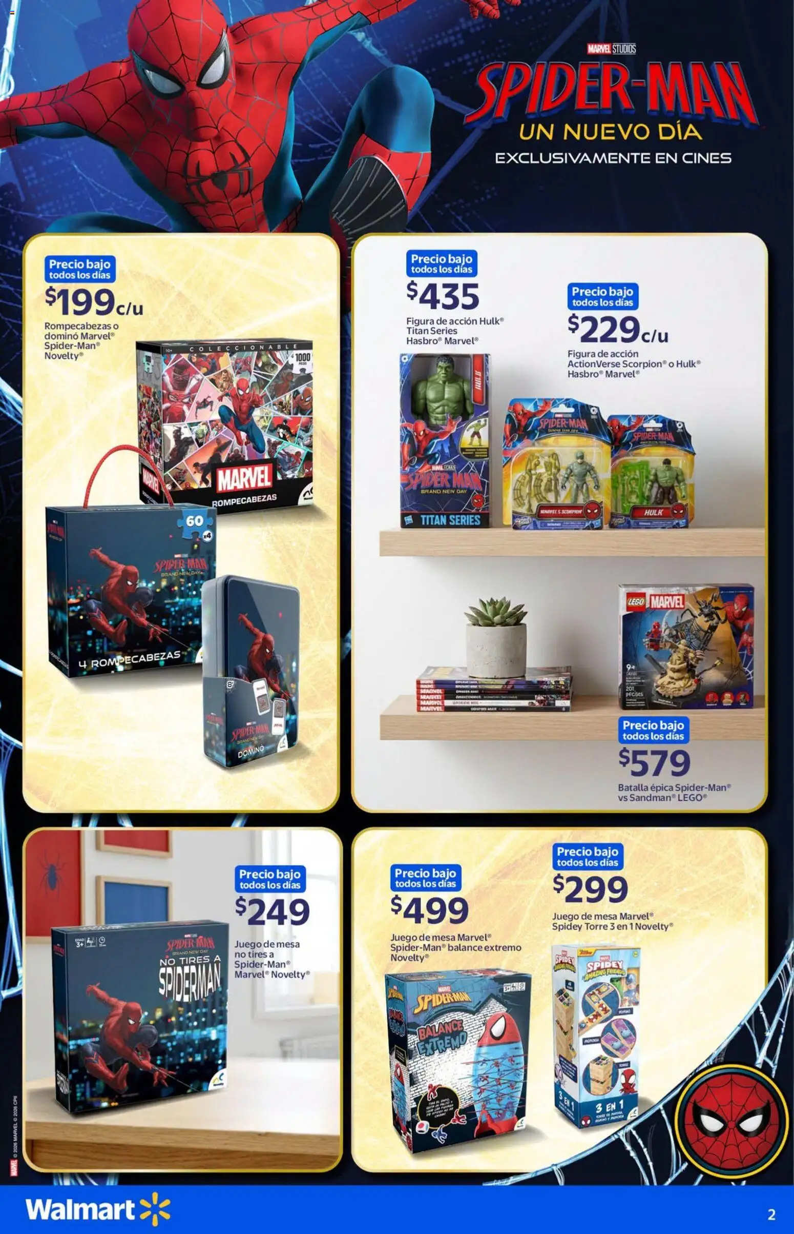 Nuevas ofertas de Walmart válidas en toda la República Mexicana desde el 22/07/2026. ¡Encuentra las mejores ofertas en Walmart folleto Colección Spiderman! | Página: 2 | Productos: Juego, Mesa