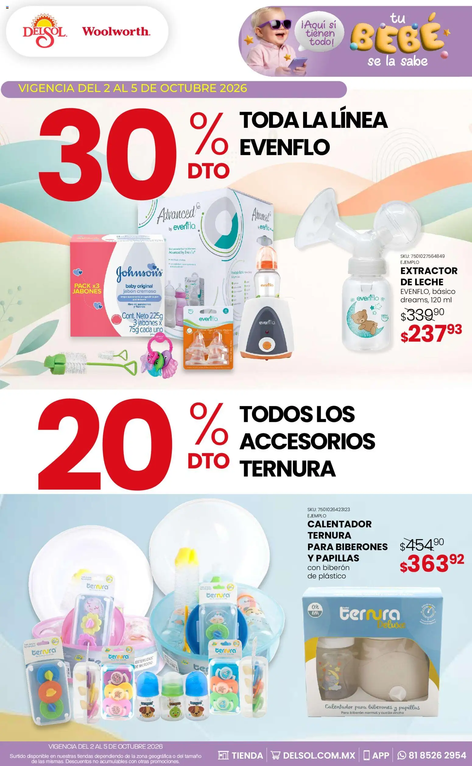 Nuevas ofertas de Del Sol y Woolworth válidas en toda la República Mexicana desde el 02/10/2026. ¡Encuentra las mejores ofertas en Del Sol y Woolworth catálogo Tu bebé se la sabe! | Página: 5