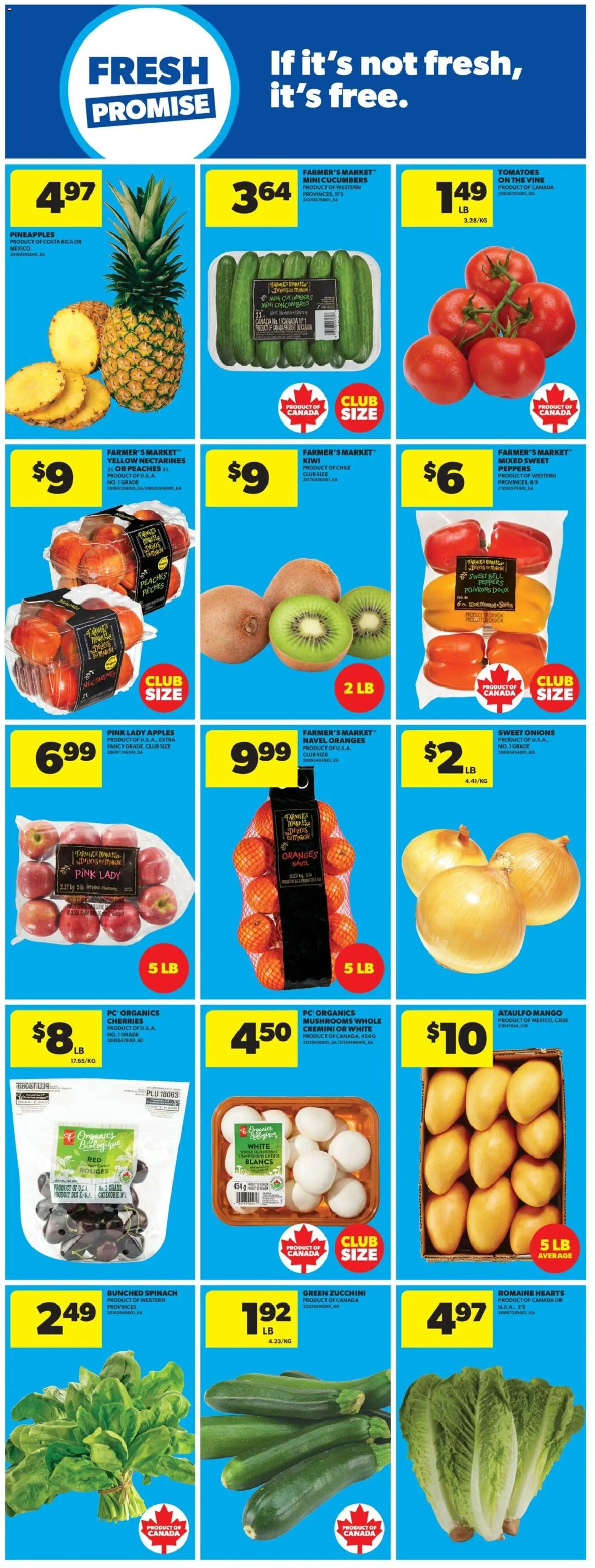 Real Canadian Superstore flyer valid from Jul 2, 2026 | Page: 11 | Products: Cucumbers, PC, Apples, Oranges