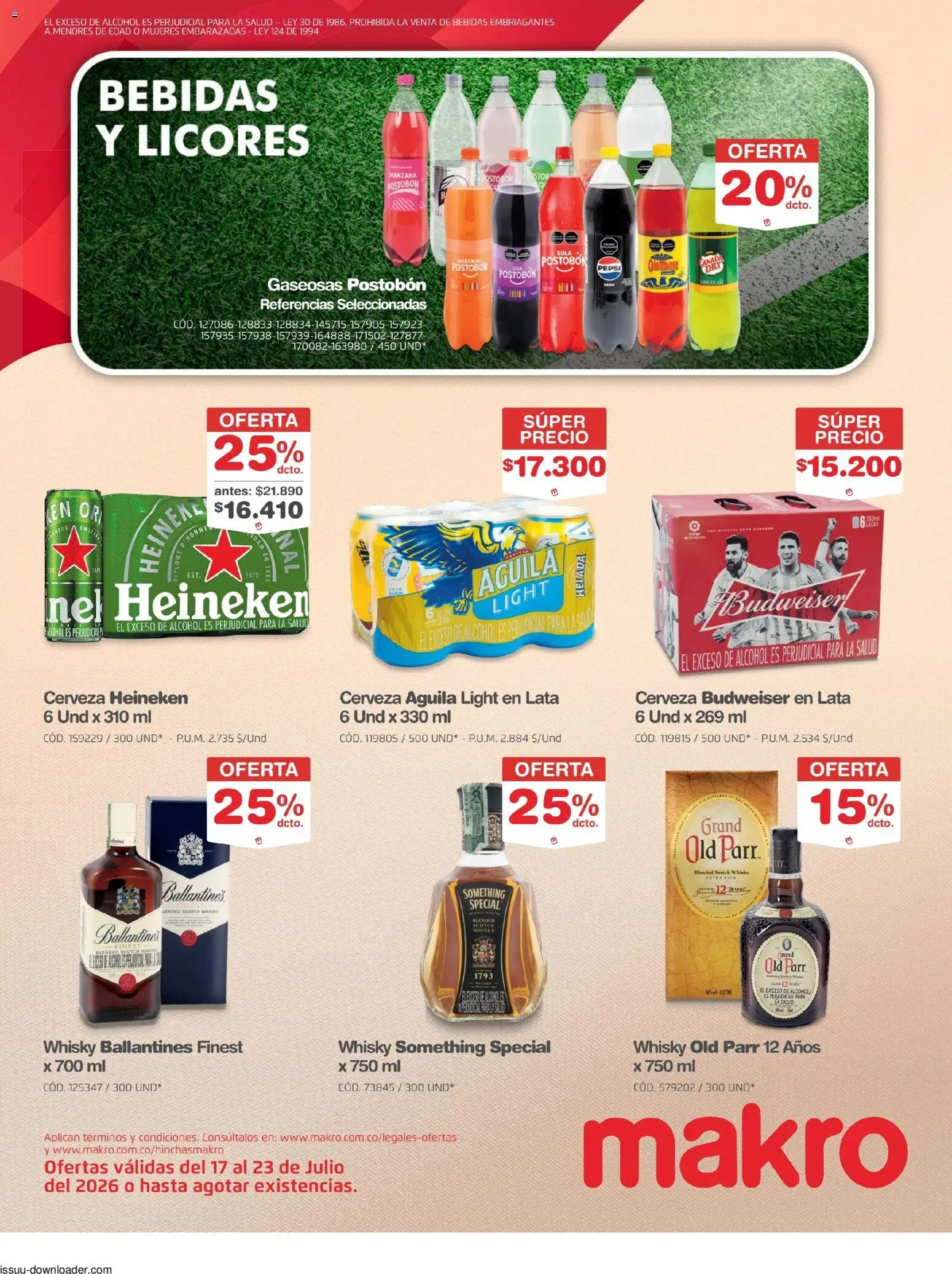 Makro revista - valida desde el 17/07/2026 | Página: 14 | Productos: Whisky, Manzana, Tintura, Cerveza