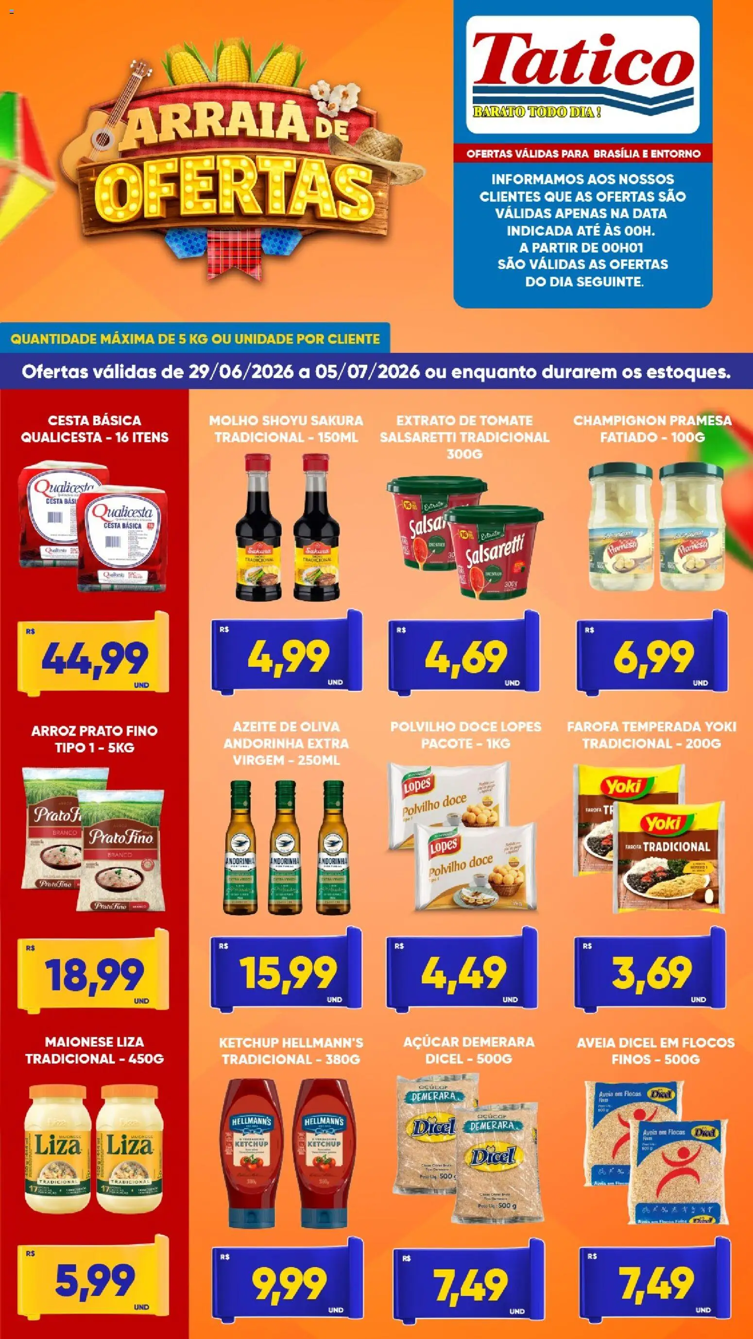 Tatico Folheto - válido de 29/06/2026 | Página: 5 | Produtos: Flocos, Açúcar, Maionese, Azeite