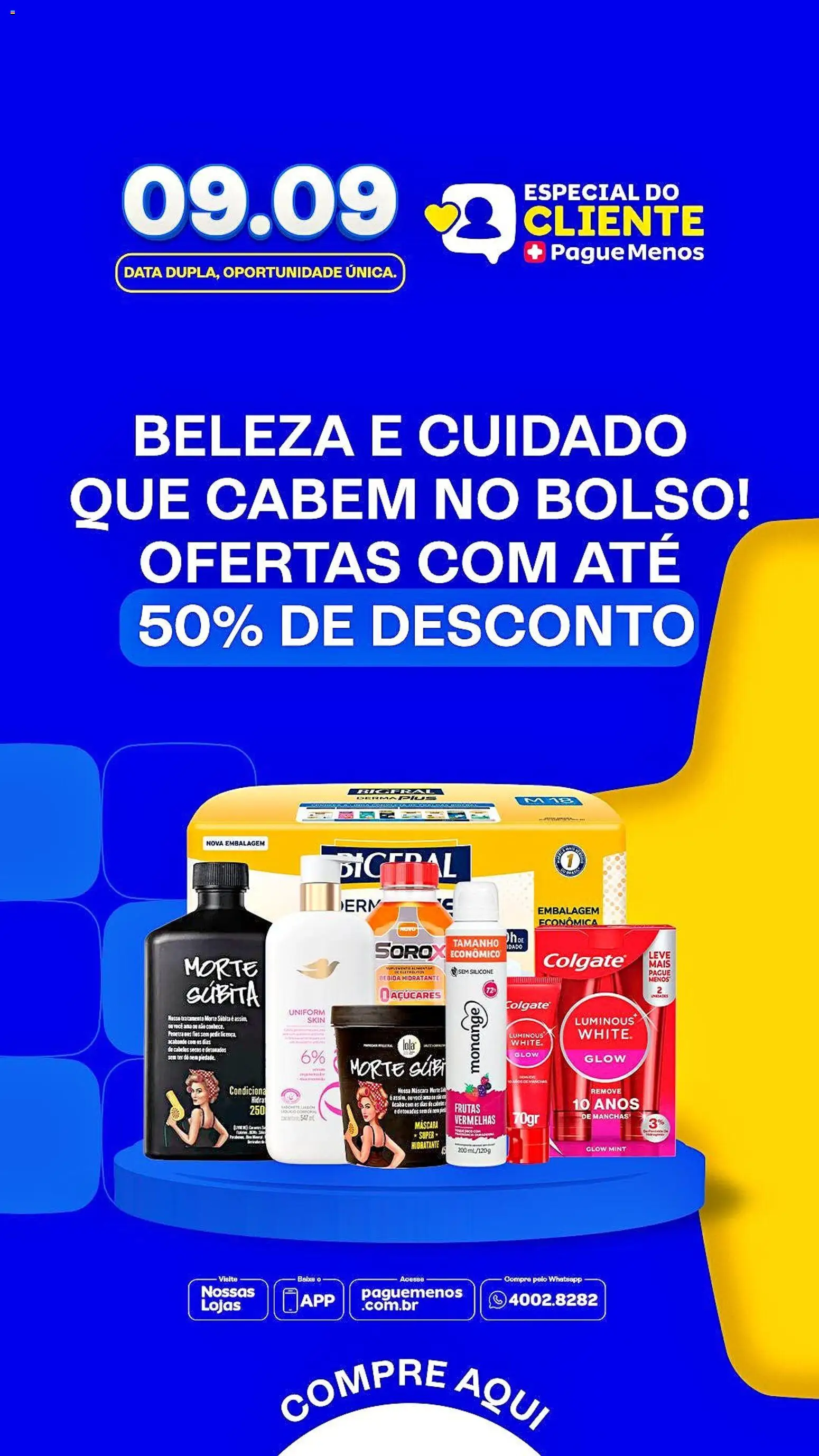 Pague Menos Folheto - válido de 07/09/2026 | Página: 1 | Produtos: Frutas, Bebida