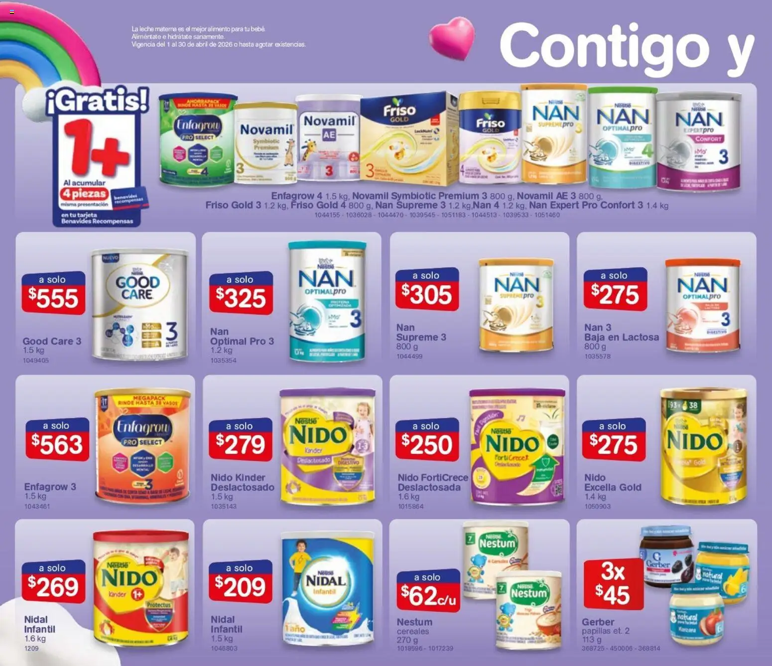 Nuevas ofertas de Farmacia Benavides válidas en toda la República Mexicana desde el 01.04.2026. ¡Encuentra las mejores ofertas en Farmacia Benavides catálogo! | Página: 16 | Productos: Leche, Cereales, Vasos