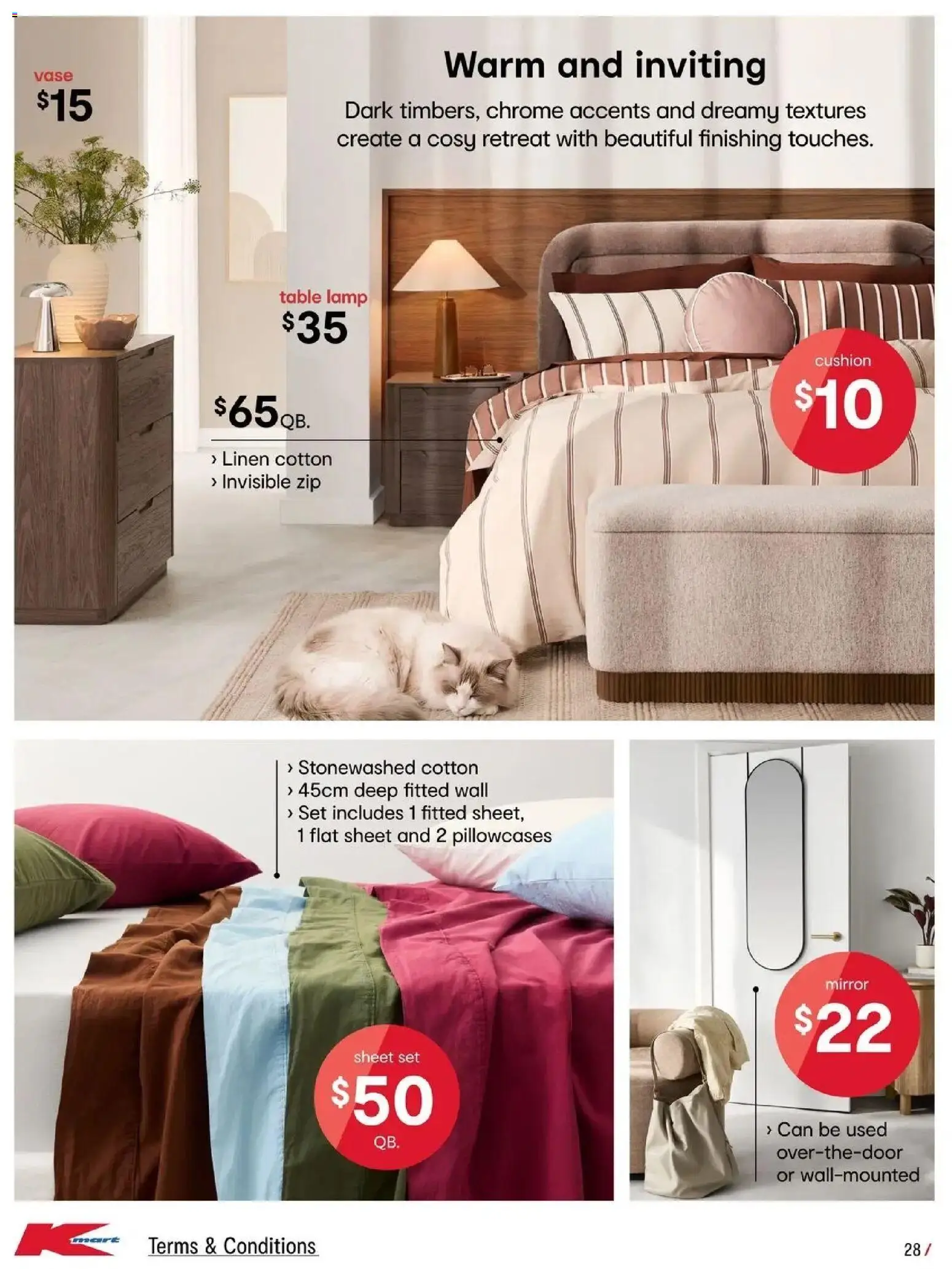 Kmart catalogue - valid from 23/07/2026 | Page: 28 | Products: Table, Cushion, Mirror, Vase