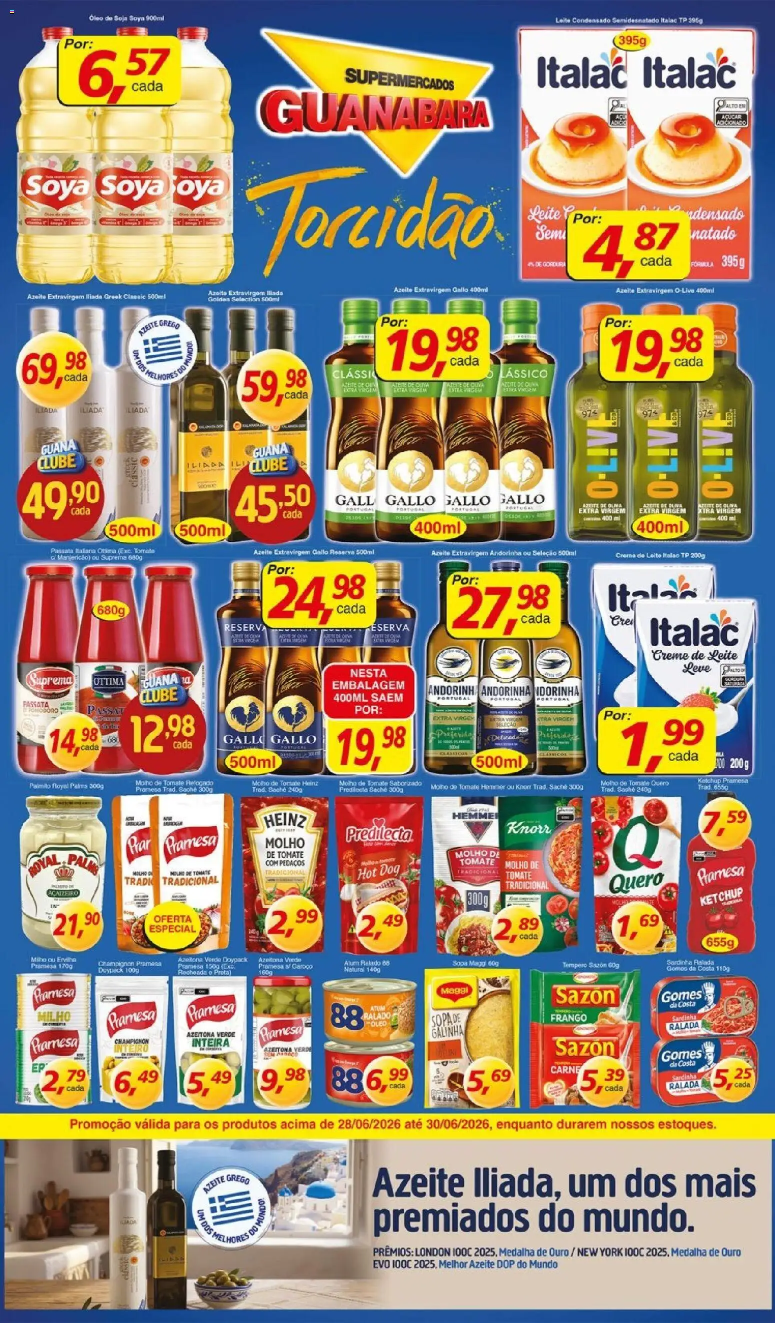 Supermercados Guanabara Folheto - válido de 28/06/2026 | Página: 7 | Produtos: Carne, Champignon, Azeite, Soja