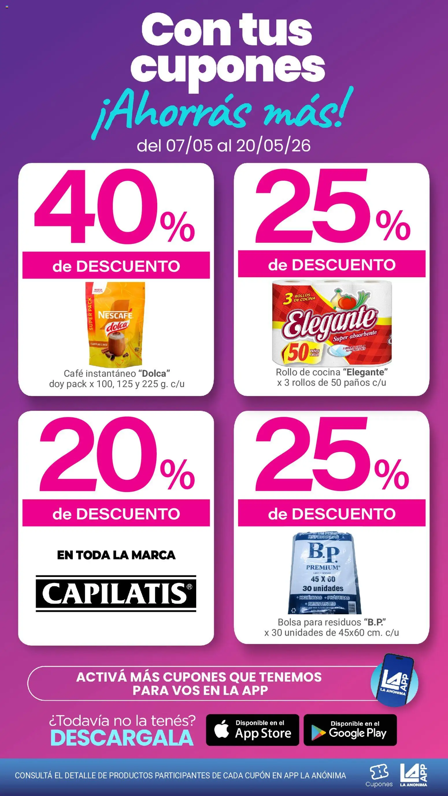 La Anonima catálogo │ válido desde el 07.05.2026 | Página: 3 | Productos: Bolsa, Cocina, Café