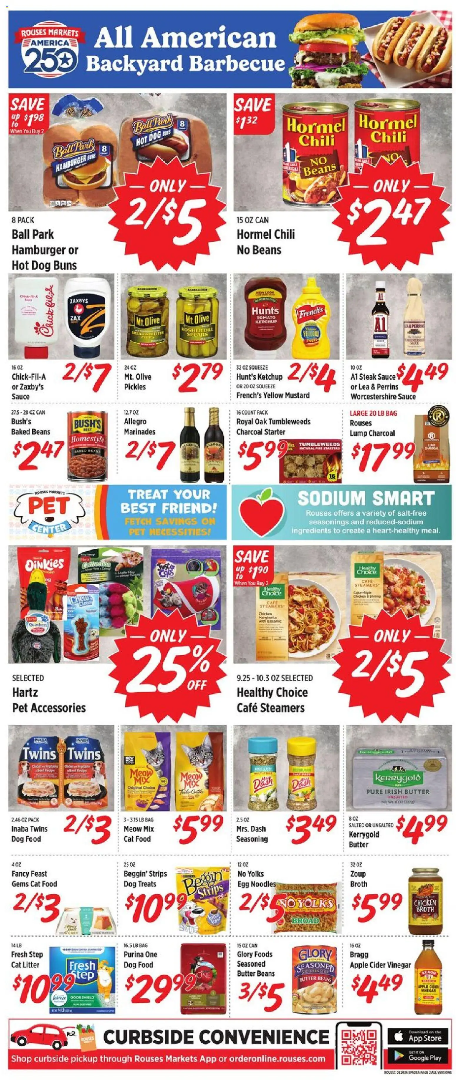 Rouses Weekly Ad - MS - valid from 20.05.2026 | Page: 3 | Products: Apple Cider Vinegar, Cat Food, Noodles, Ketchup