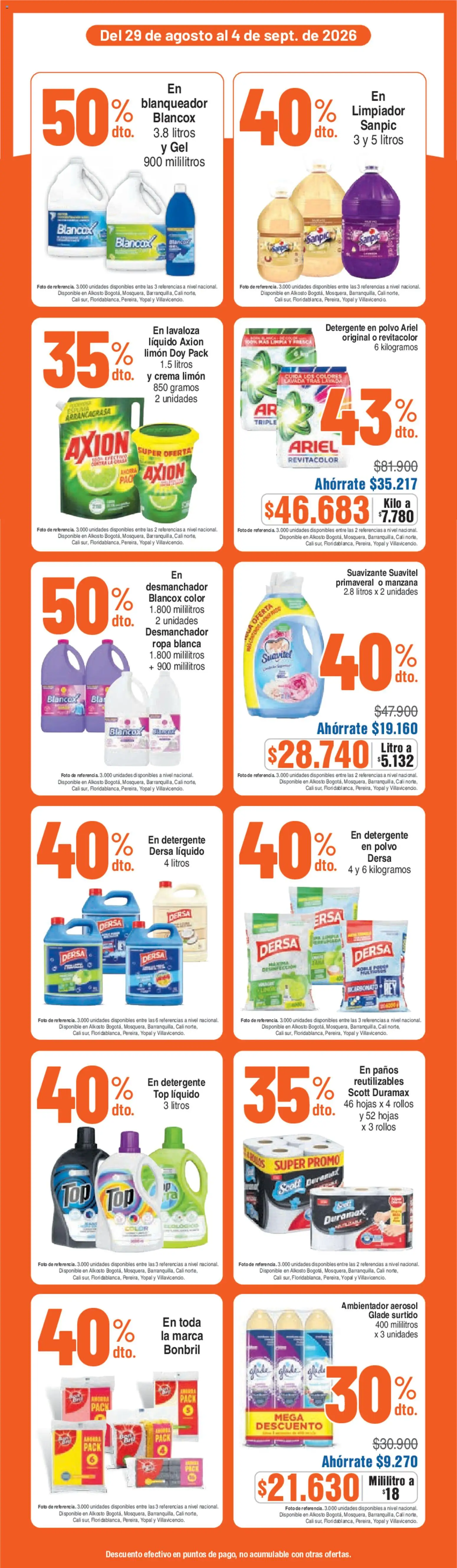 Alkosto revista - valida desde el 29/08/2026 | Página: 5 | Productos: Crema, Suavizante, Polvo, Ropa