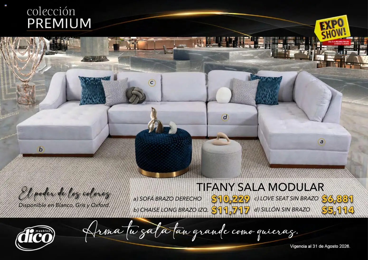 Nuevas ofertas de Muebles Dico válidas en toda la República Mexicana desde el 01/08/2026. ¡Encuentra las mejores ofertas en Muebles Dico catálogo Colección Premium! | Página: 58 | Productos: Sofá, Sillón, Modular