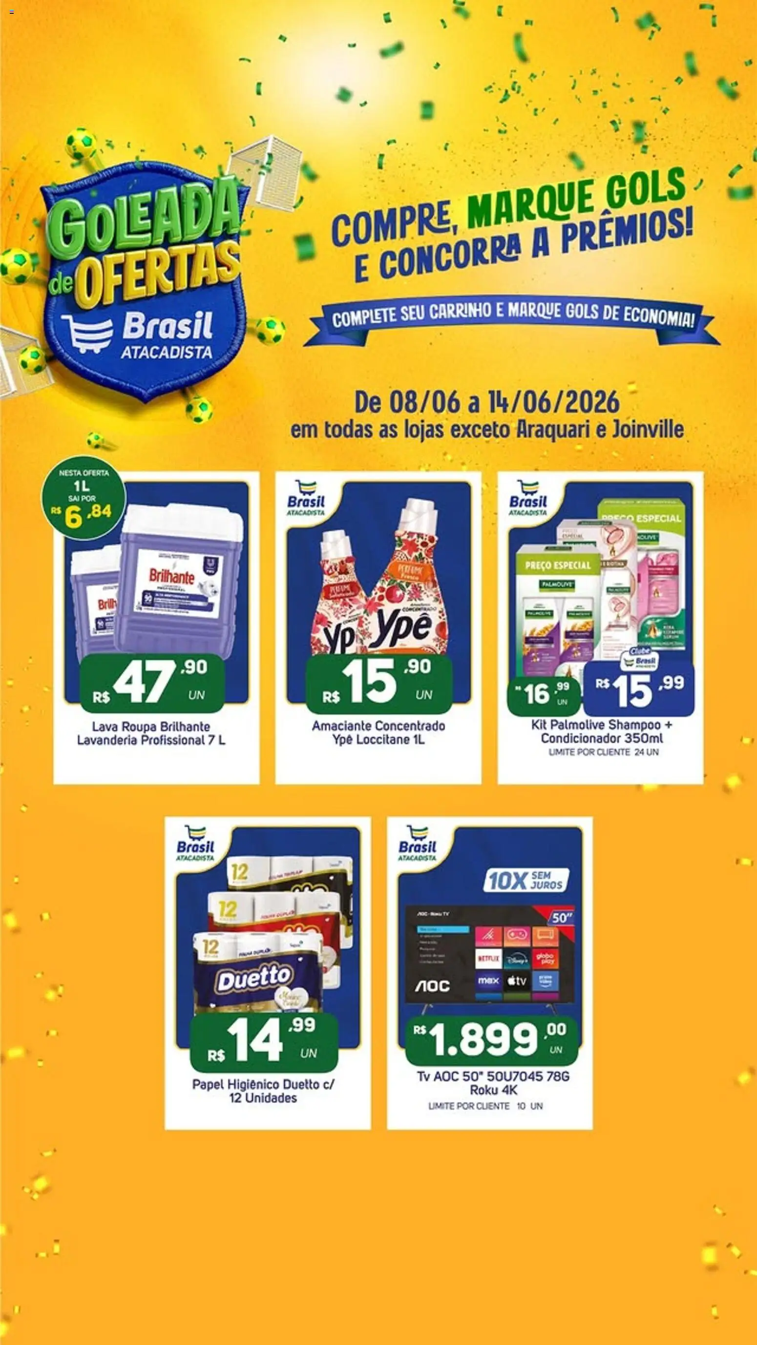 Brasil Atacadista Folheto - válido de 08.06.2026 | Página: 5 | Produtos: Condicionador, Carrinho, Tv, Papel higiênico