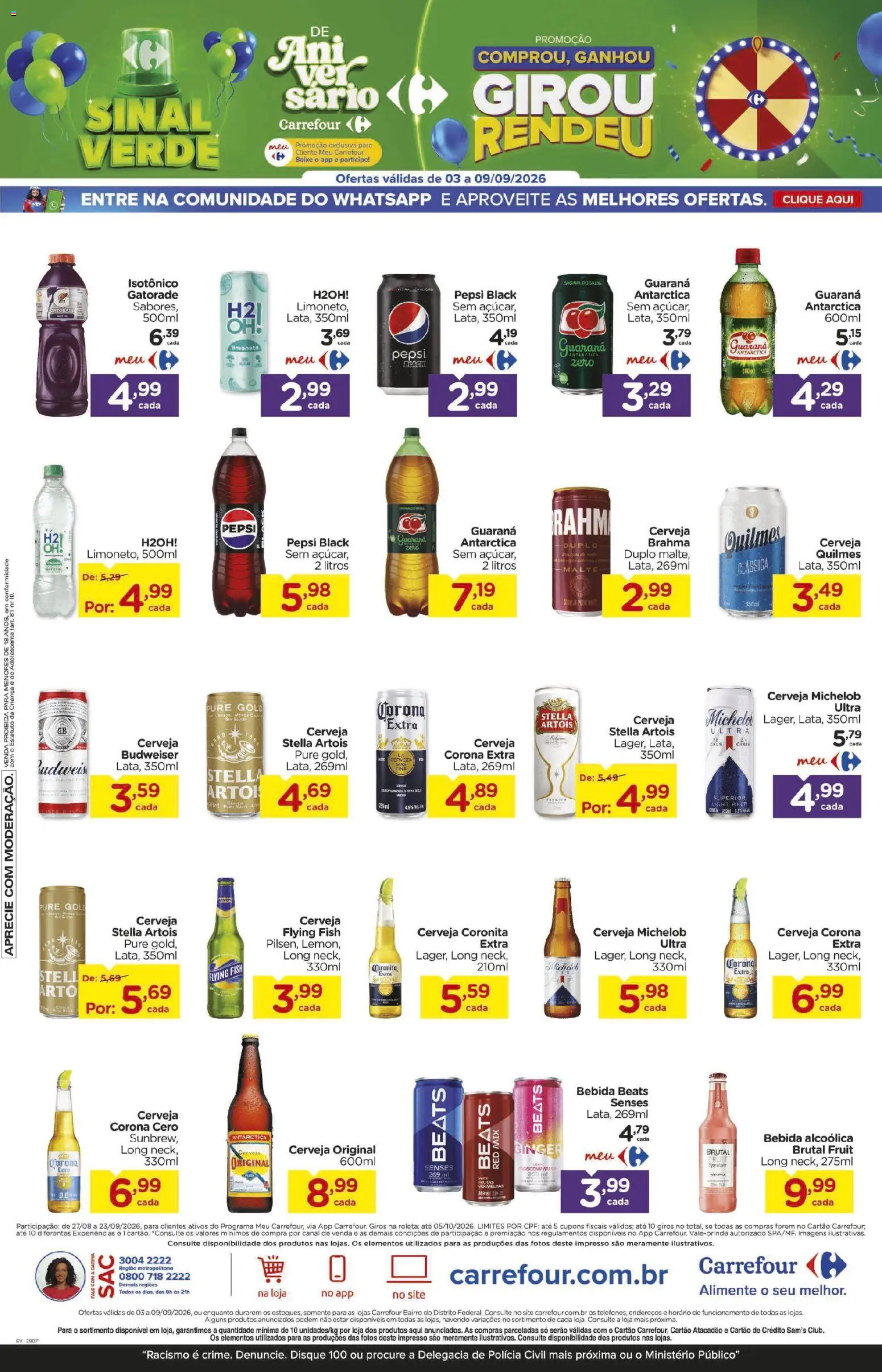 Carrefour Bairro Folheto - válido de 03/09/2026 | Página: 11 | Produtos: Pepsi, Guaraná, Cerveja, Isotônico