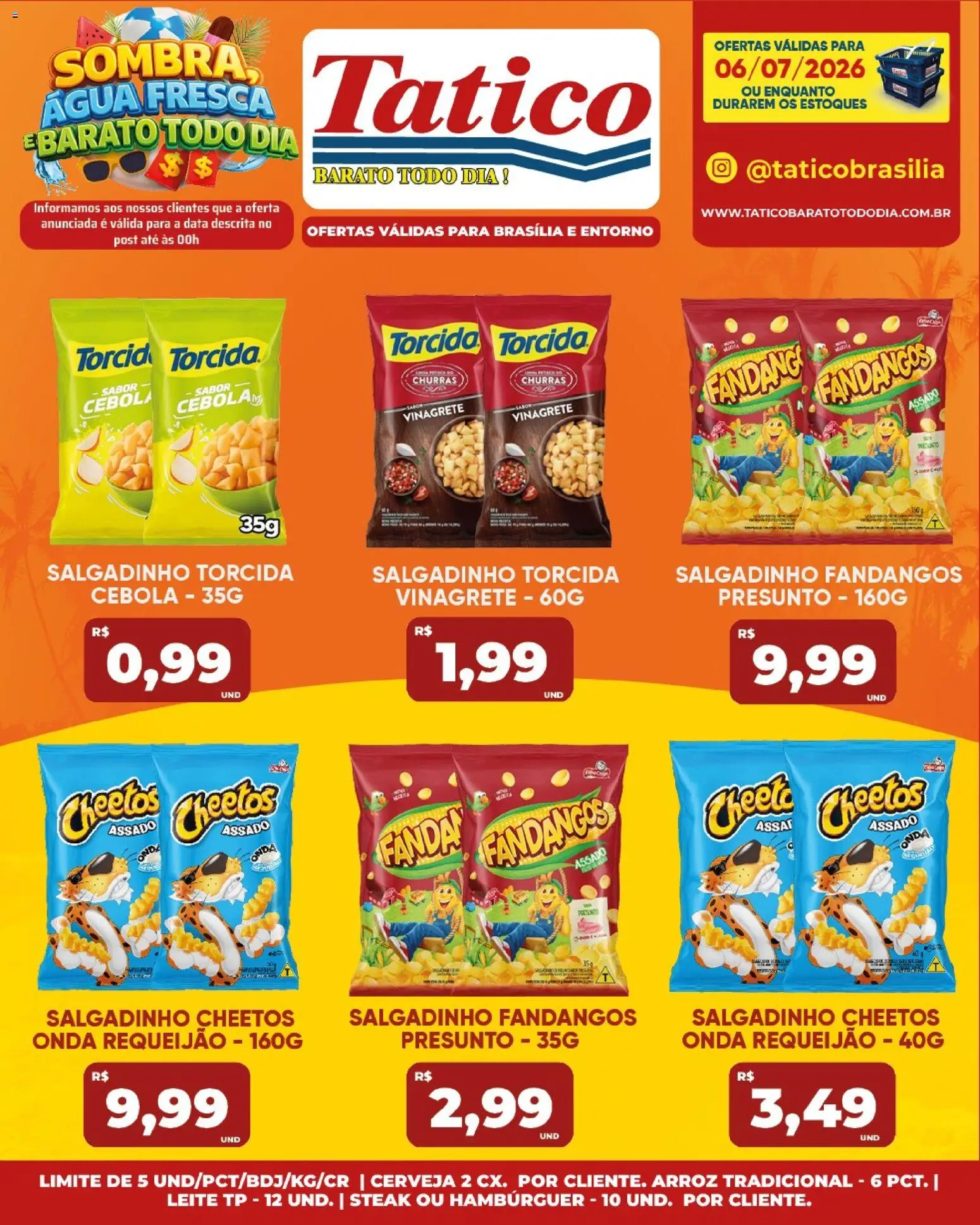 Tatico Folheto - válido de 06/07/2026 | Página: 16 | Produtos: Cerveja, Arroz, Hambúrguer, Requeijão