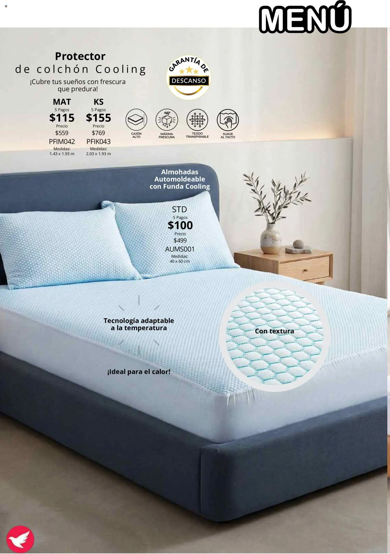 Nuevas ofertas de Colchas Concord válidas en toda la República Mexicana desde el 01/08/2026. ¡Encuentra las mejores ofertas en Colchas Concord catálogo! | Página: 162 | Productos: Almohada