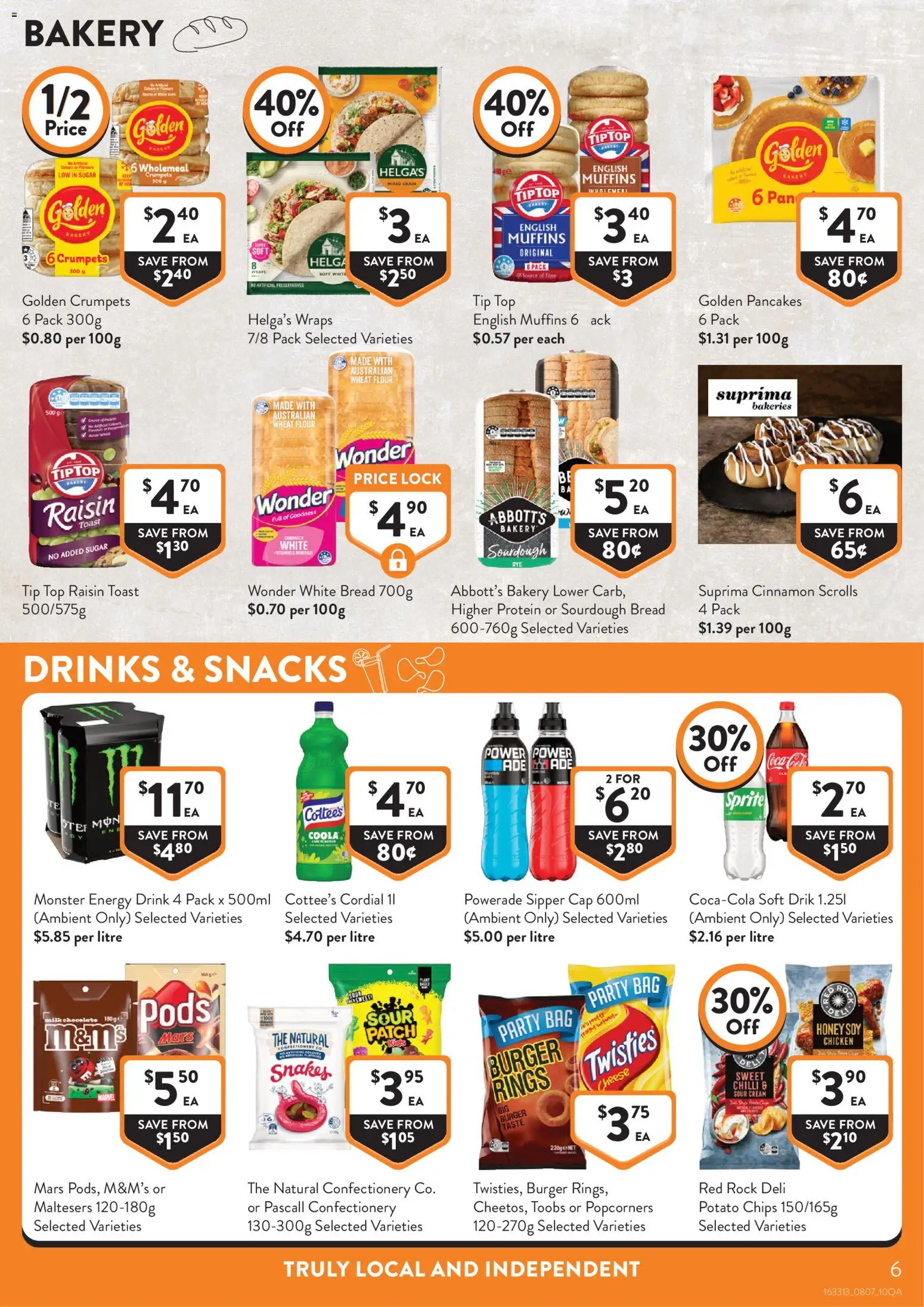 Foodworks catalogue - valid from 08/07/2026 | Page: 6 | Products: Crumpets, Muffins, Cream, Wheat