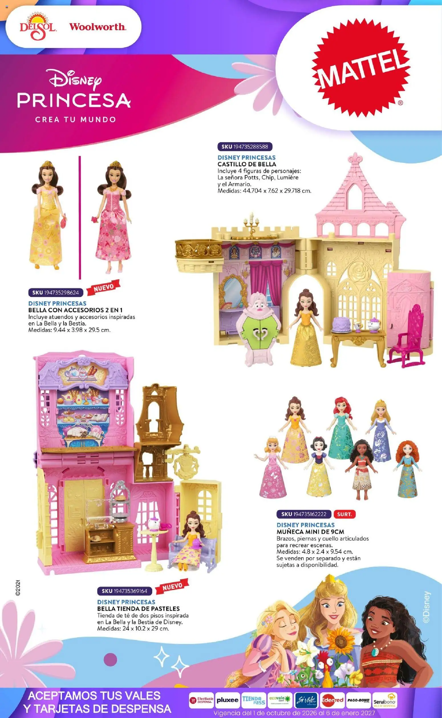 Nuevas ofertas de Del Sol y Woolworth válidas en toda la República Mexicana desde el 01/10/2026. ¡Encuentra las mejores ofertas en Del Sol y Woolworth catálogo El Castillo del Juguete! | Página: 55 | Productos: Despensa, Té, Pasteles