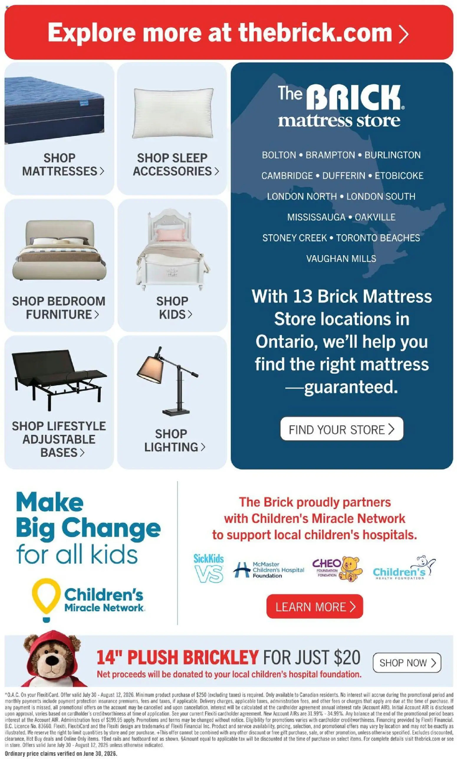 The Brick flyer valid from Jul 30, 2026 | Page: 9 | Products: Mattress