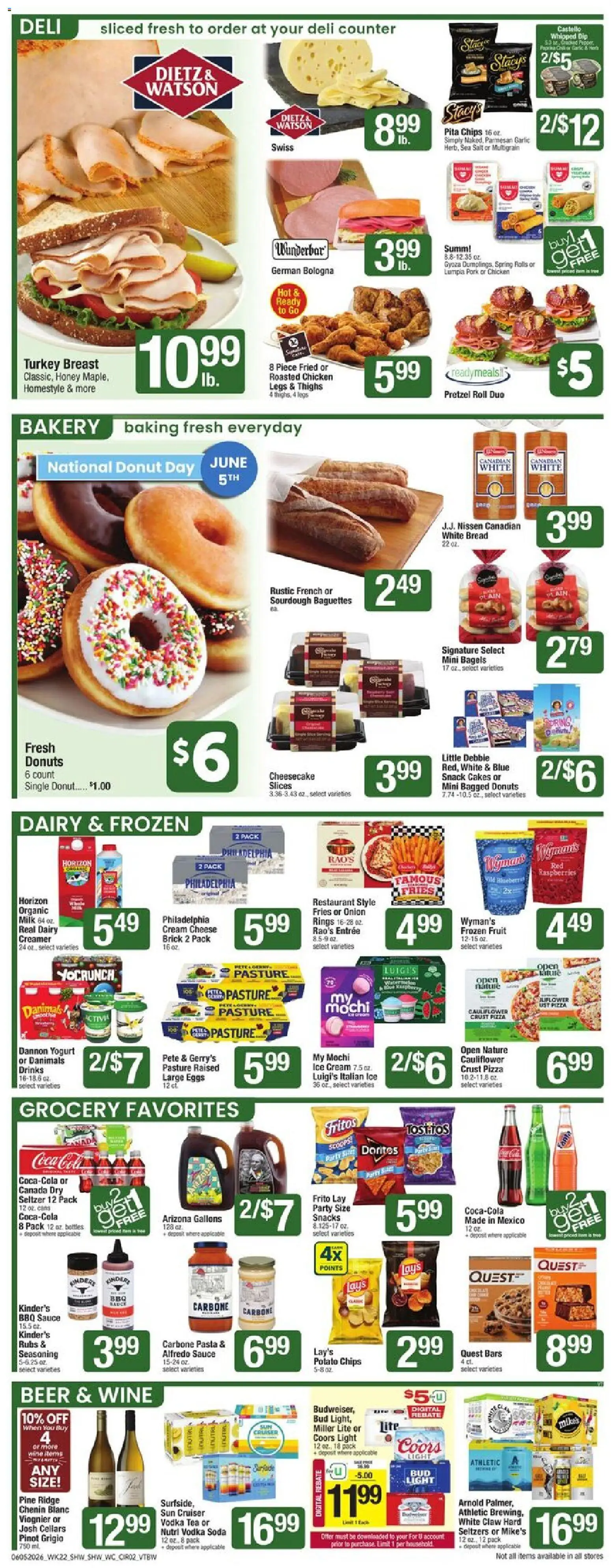 Shaw's Weekly Ad - VT - valid from 05.06.2026 | Page: 2 | Products: Milk, Wine, Pork, Vodka