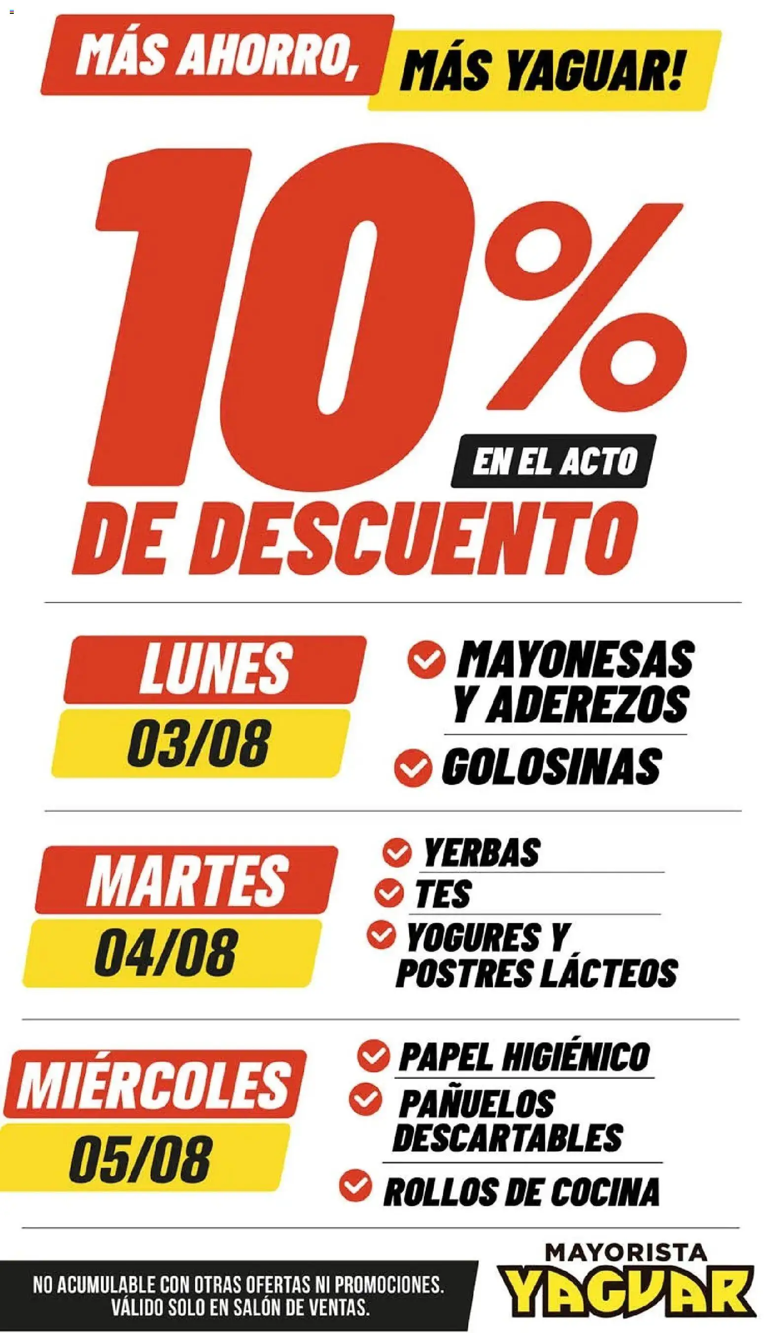 Yaguar - Oferta Semanal Misiones │ válido desde el 03/08/2026 | Página: 4 | Productos: Papel higiénico, Cocina, Golosinas