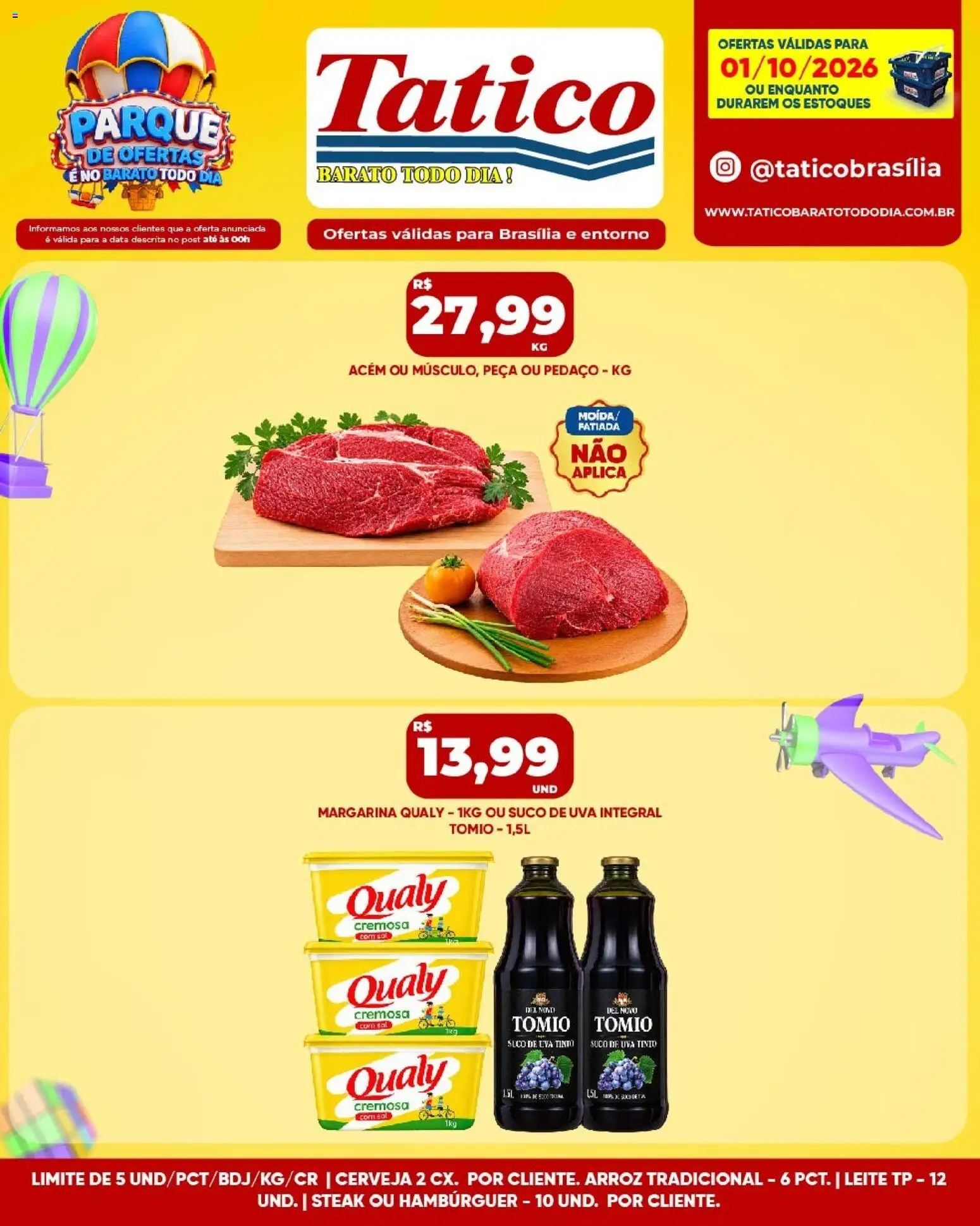 Tatico Folheto - válido de 01/10/2026 | Página: 12 | Produtos: Steak, Uva, Suco, Cerveja