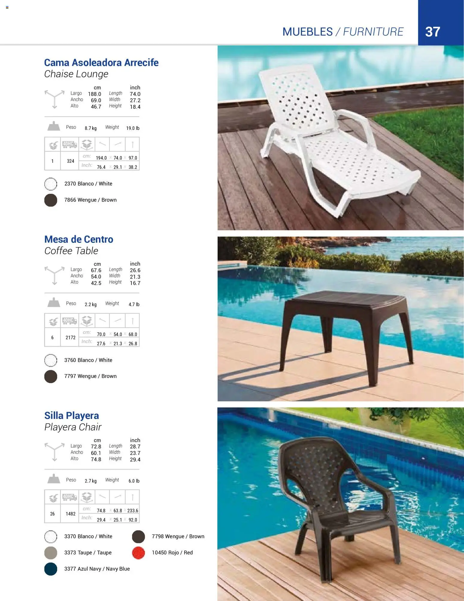 Rimax revista - valida desde el 01/01/2026 | Página: 37 | Productos: Peso, Mesa de centro, Mesa, Silla