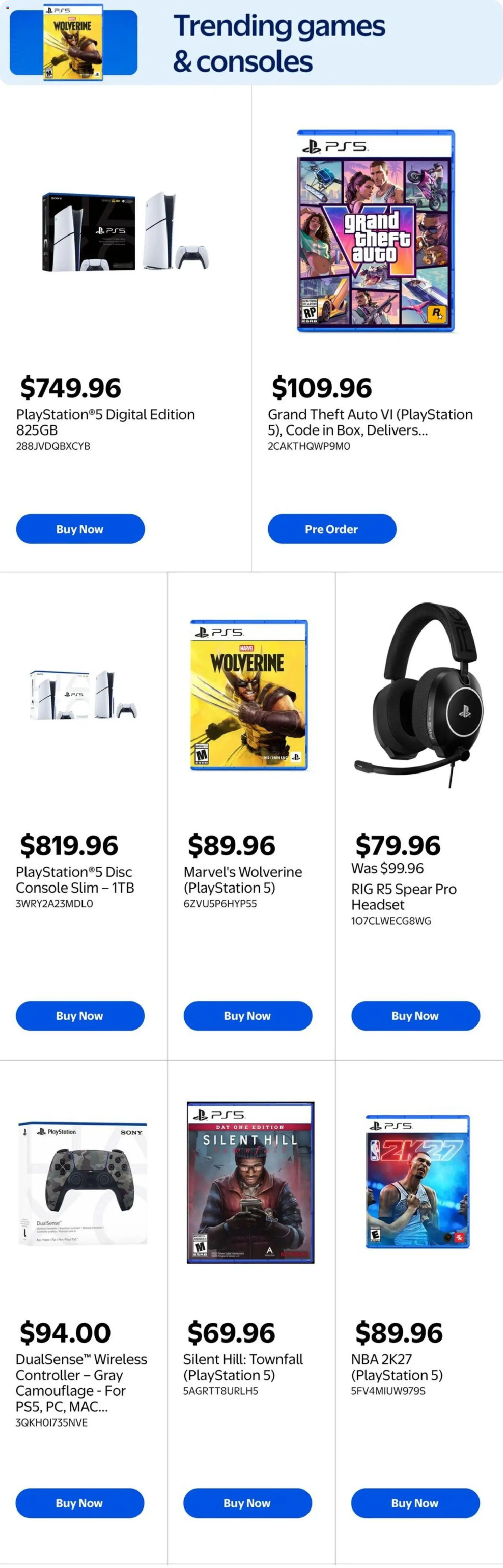 Walmart flyer valid from Oct 1, 2026 | Page: 2 | Products: Video, Playstation, Game