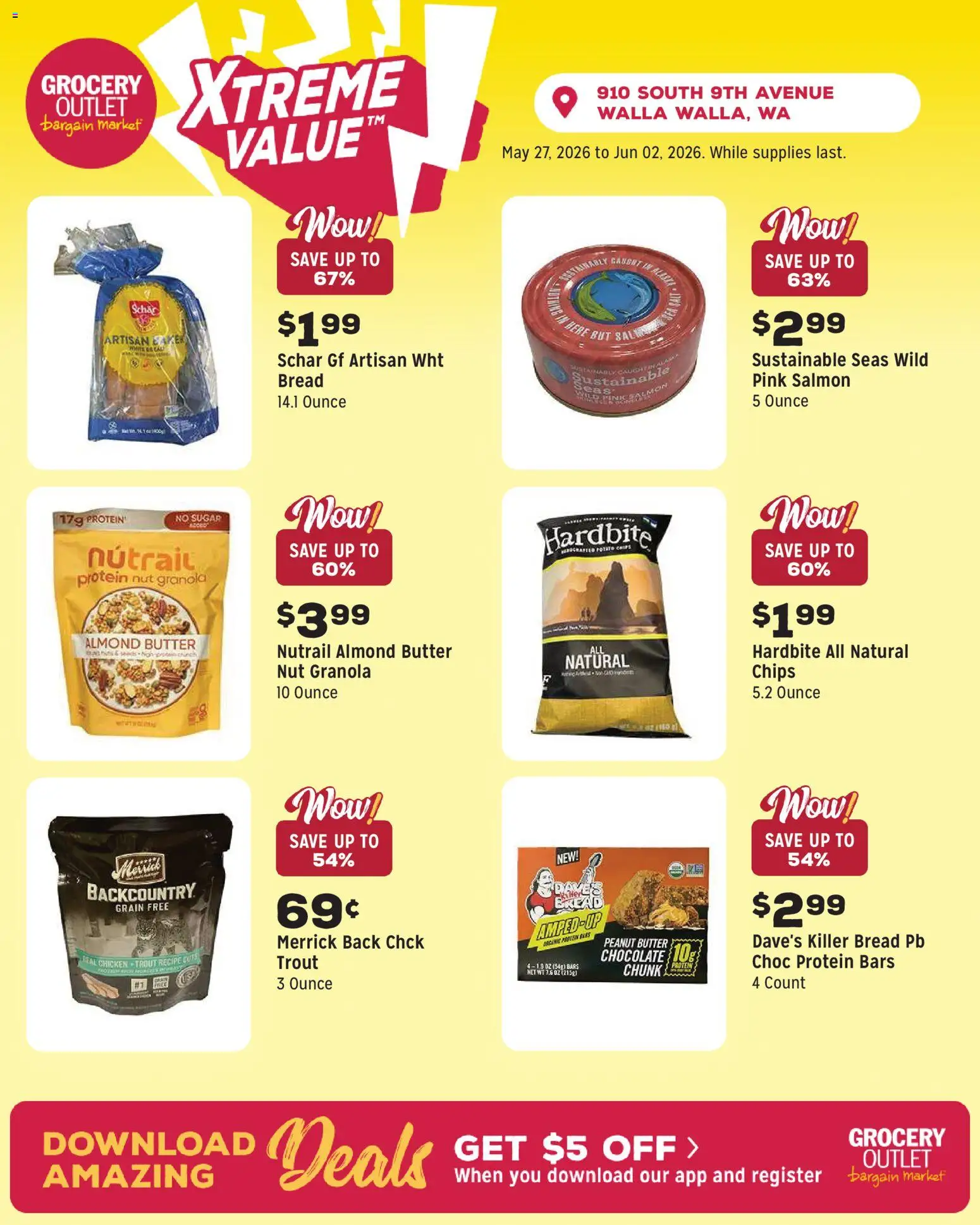 Grocery Outlet Weekly Ad - valid from 27.05.2026 | Page: 6 | Products: Bread, Chocolate, Chips, Sugar