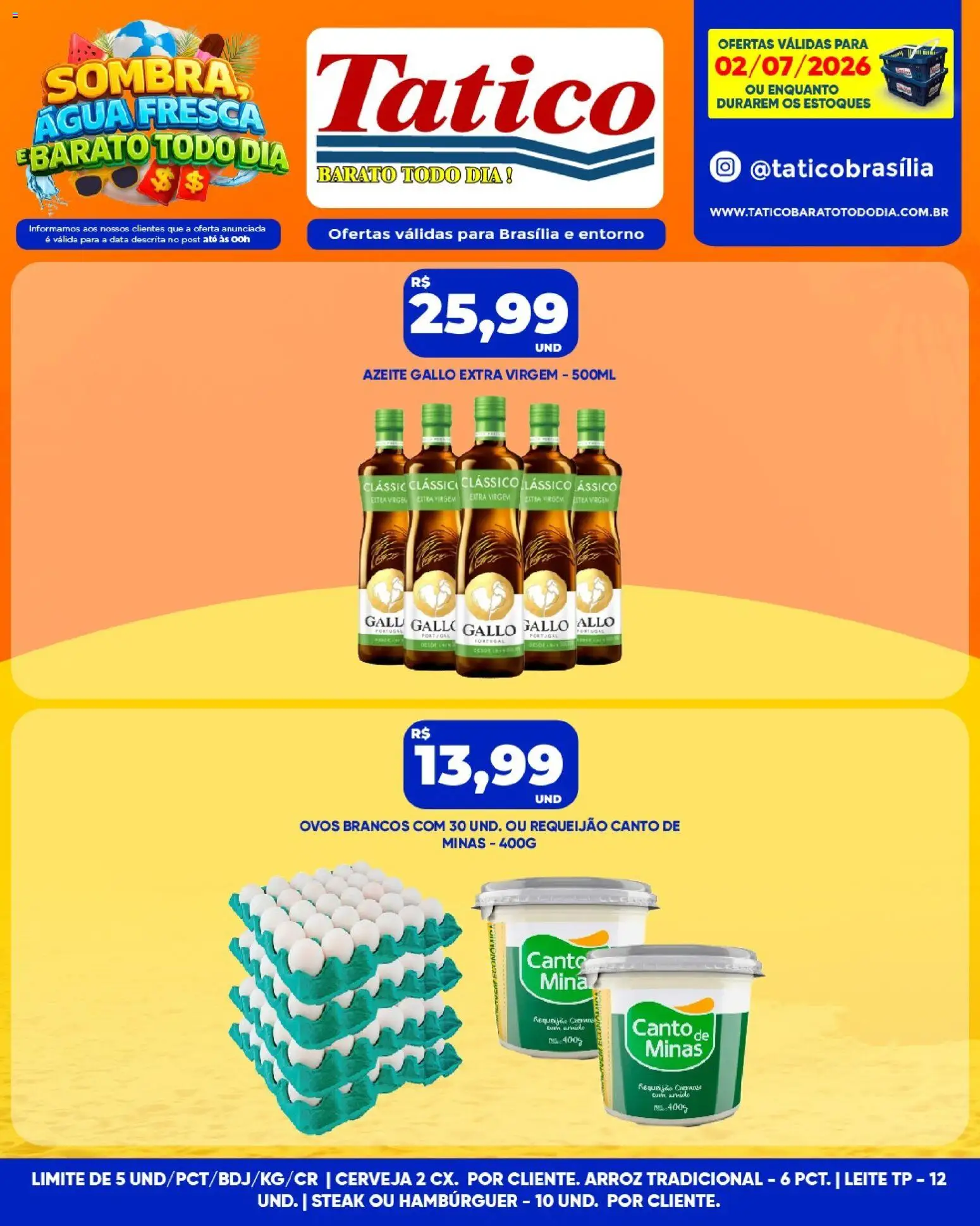 Tatico Folheto - válido de 03/07/2026 | Página: 34 | Produtos: Leite, Ovos, Cerveja, Requeijão