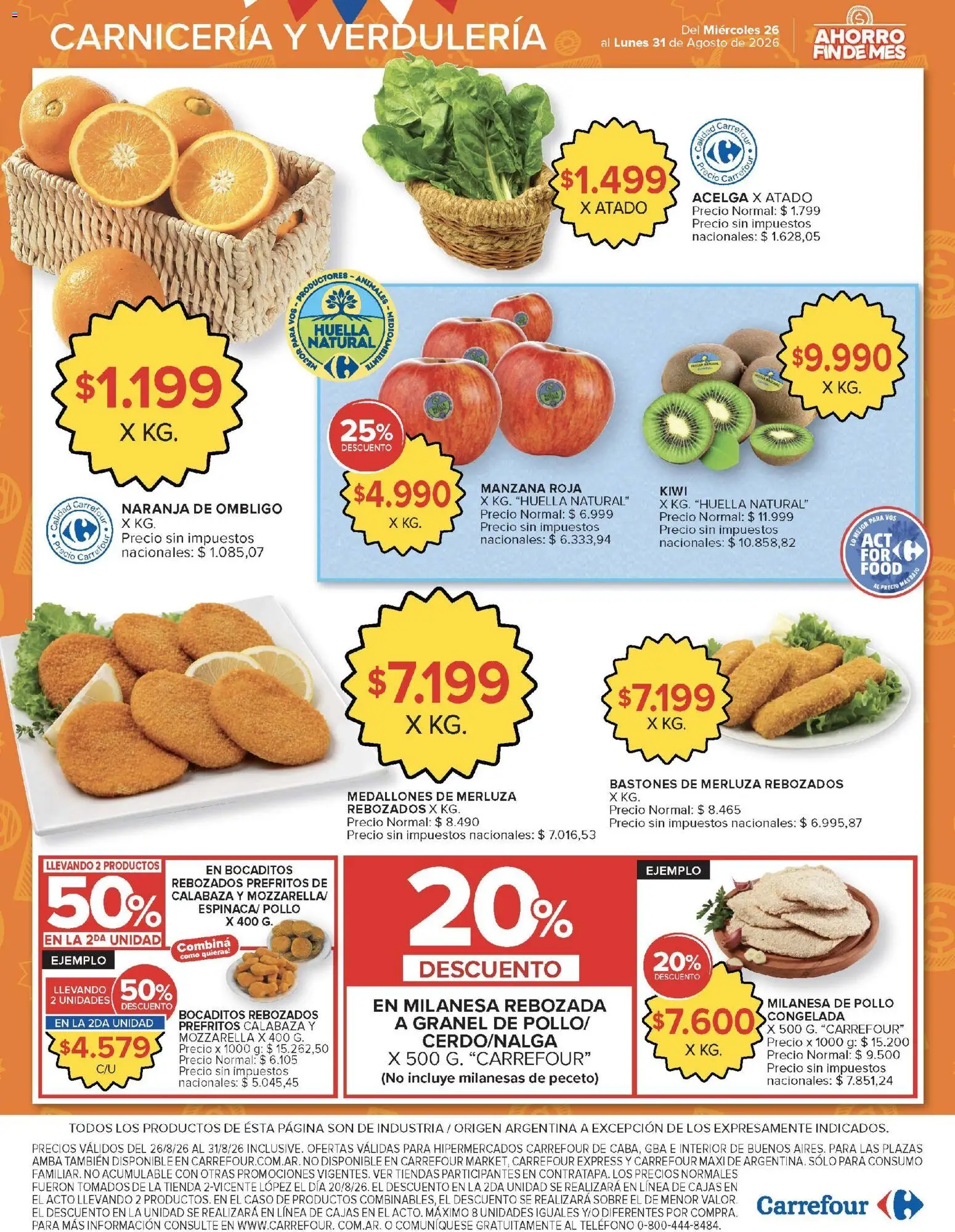 Carrefour ofertas │ válido desde el 26/08/2026 | Página: 5 | Productos: Teléfono, Milanesas, Manzana, Kiwi