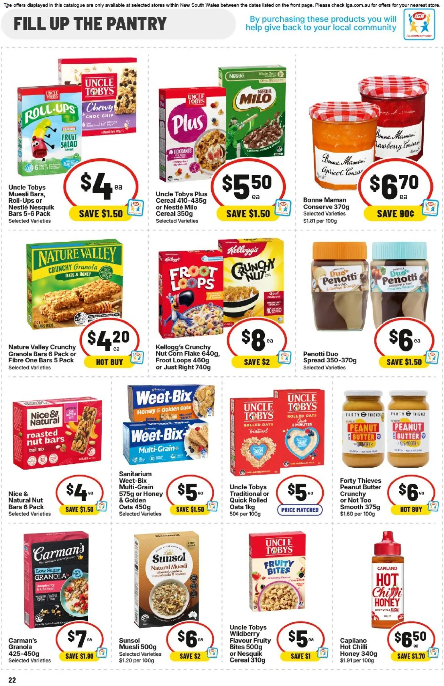 IGA catalogue - valid from 19/08/2026 | Page: 20 | Products: Cereal, Sugar, Fruit, Dough