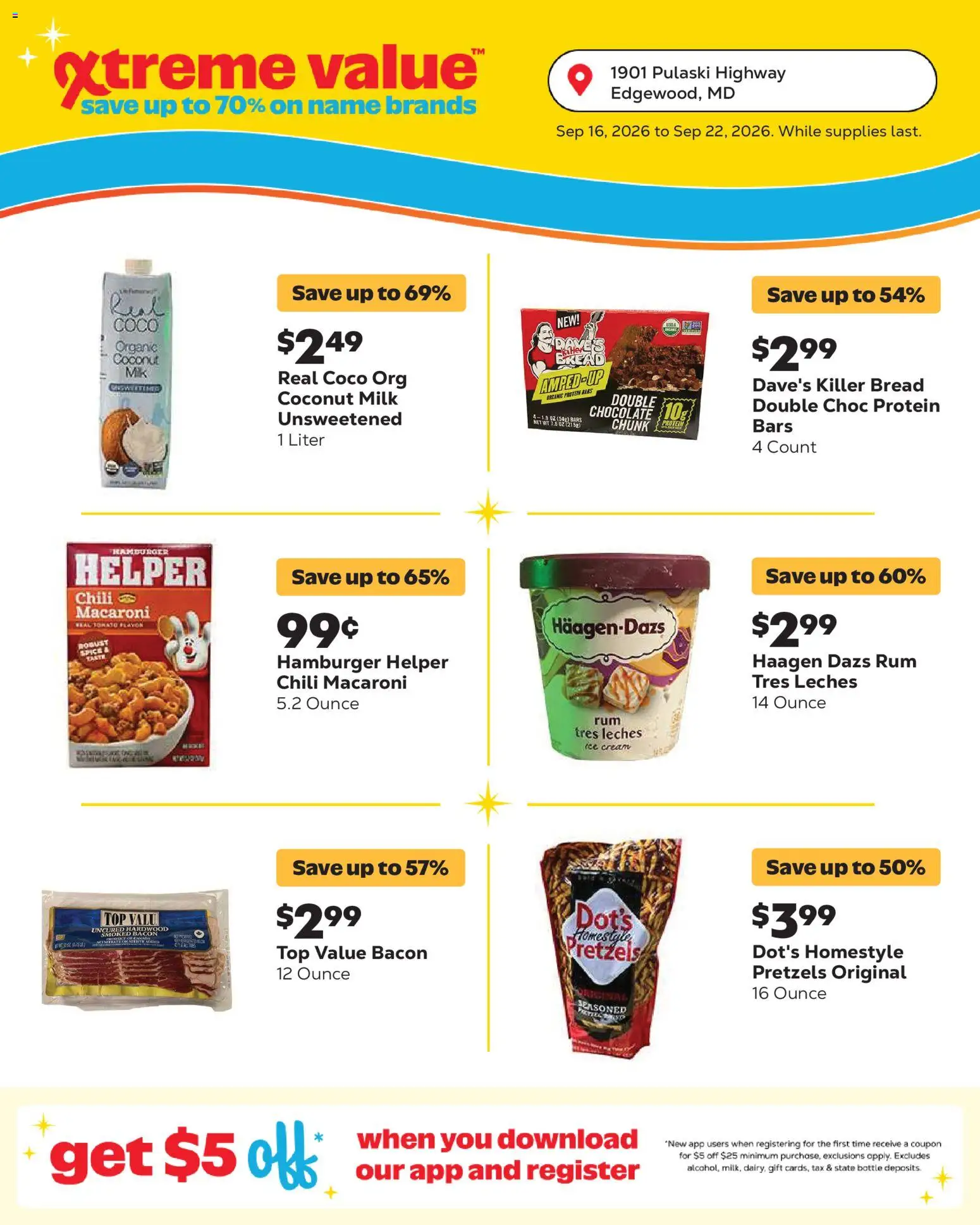 Grocery Outlet Weekly Ad - valid from 09/16/2026 | Page: 7 | Products: Milk, Hamburger, Protein, Coconut