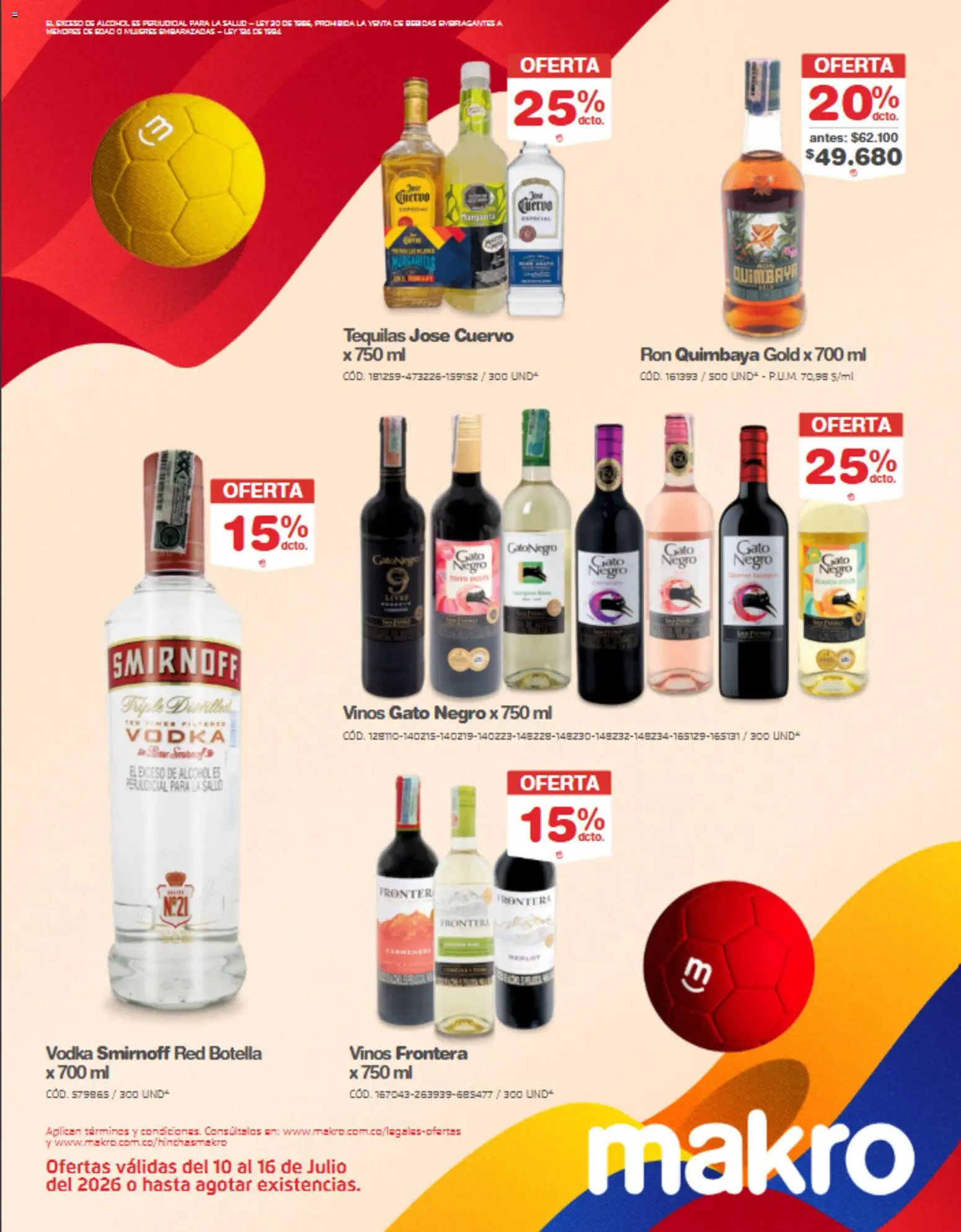 Makro revista - valida desde el 10/07/2026 | Página: 31 | Productos: Bebidas, Vodka, Ron, Alcohol