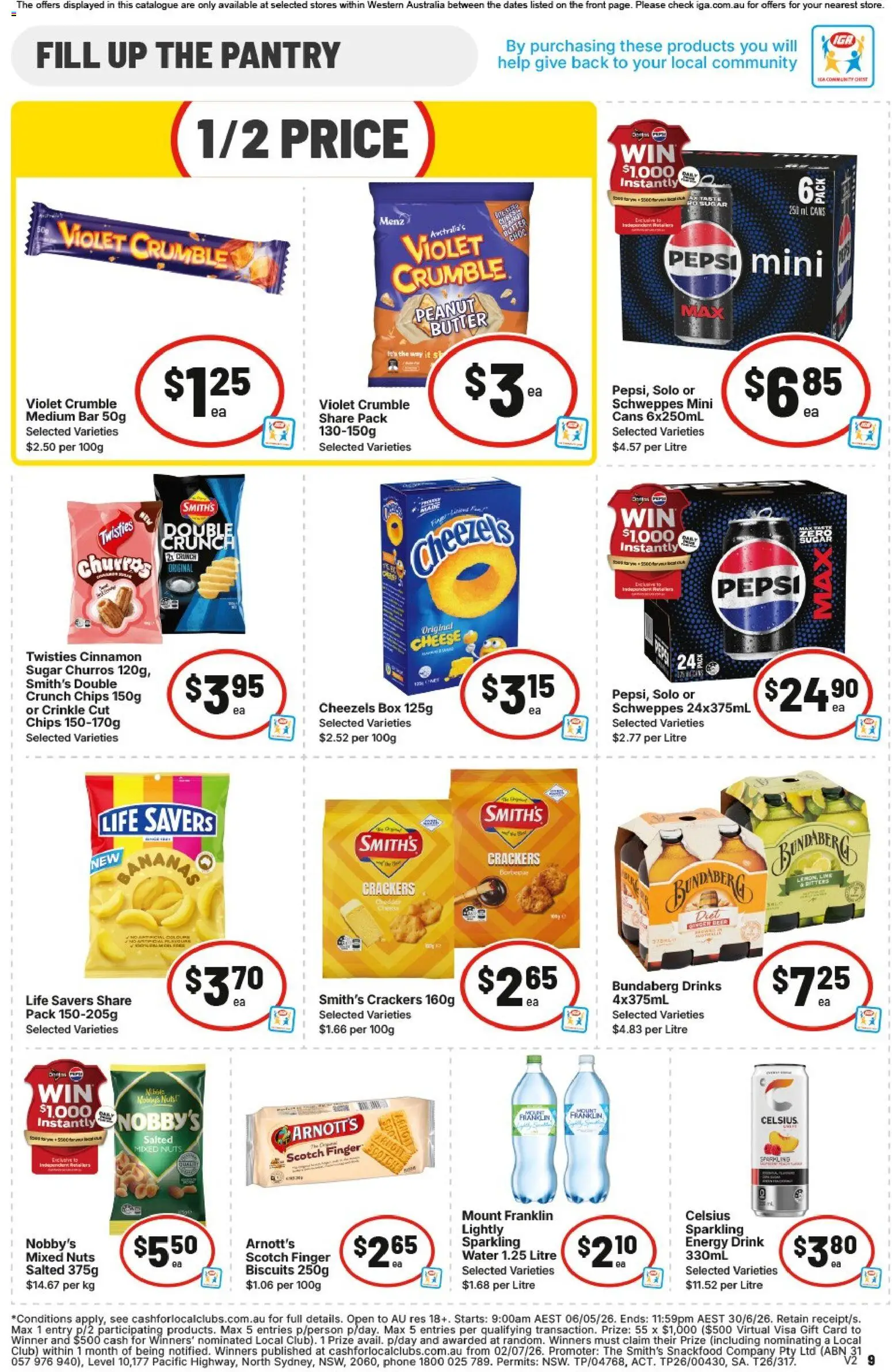 IGA catalogue - valid from 03.06.2026 | Page: 9 | Products: Box, Cheese, Water, Sugar