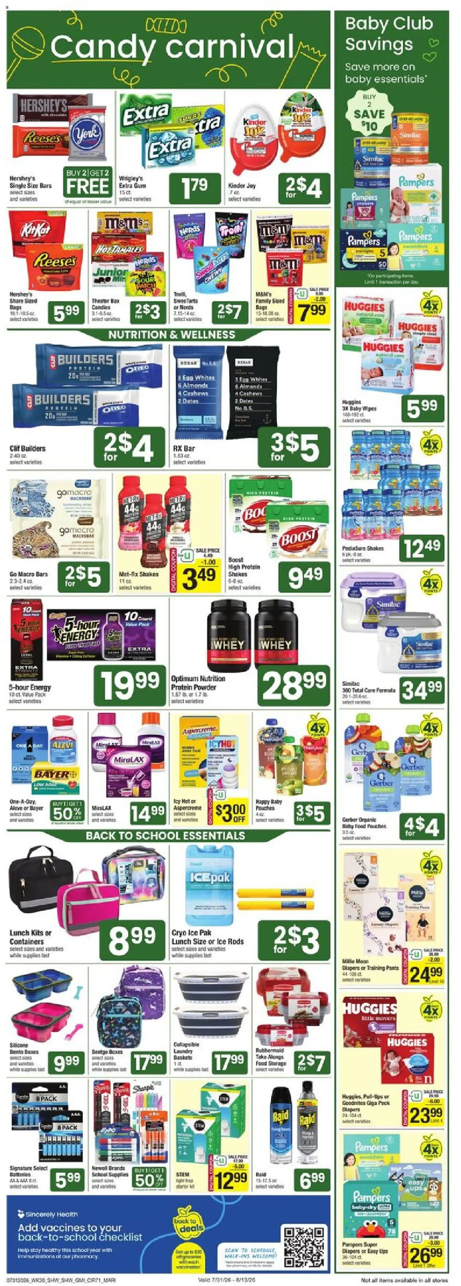 Shaw's Weekly Ad - MA - valid from 08/07/2026 | Page: 6 | Products: Powder, Food pouches, Pants, UPS