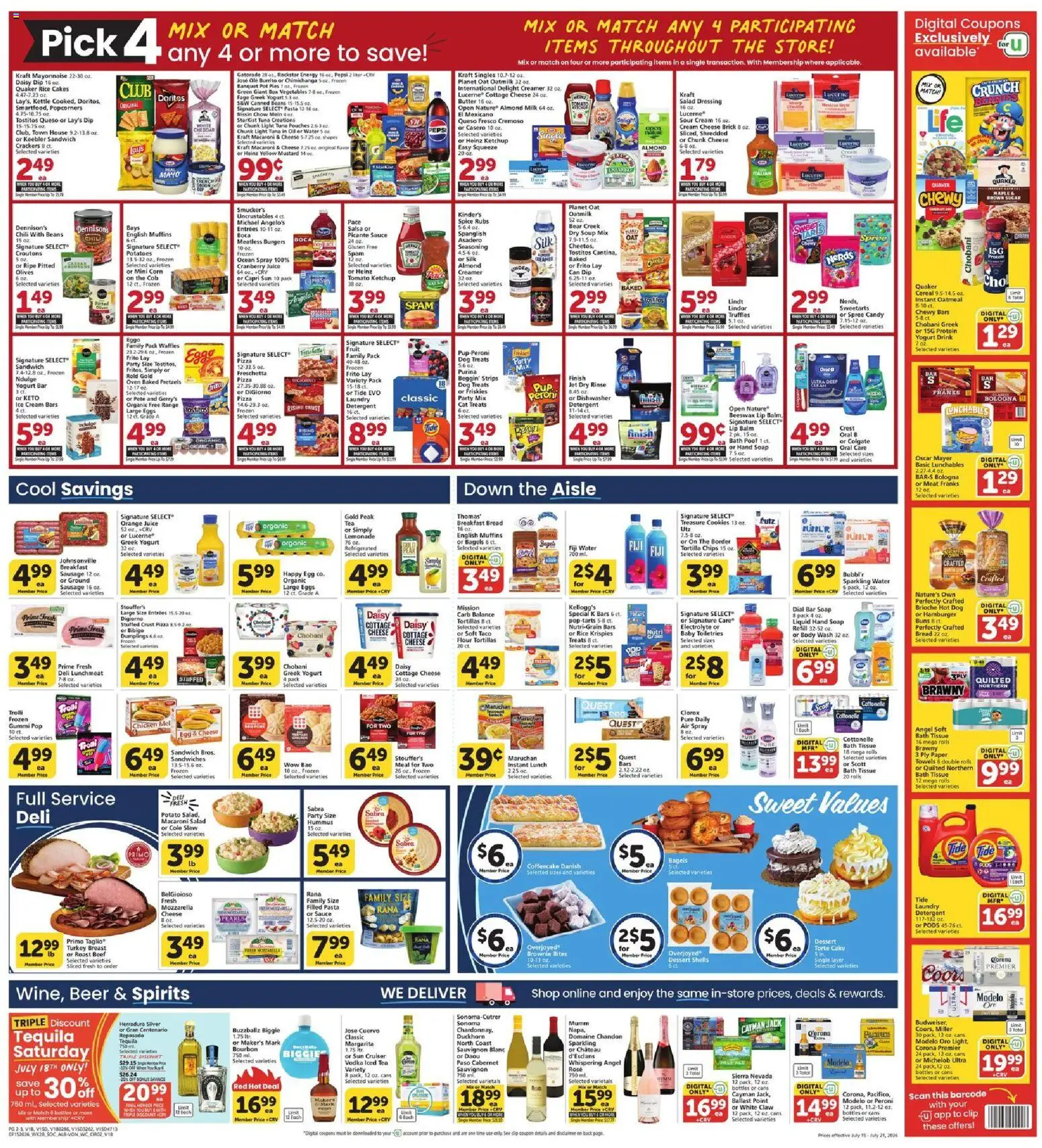 Vons Weekly Ad - valid from 07/15/2026 | Page: 2 | Products: Yogurt, Pasta, Ice cream, Salad