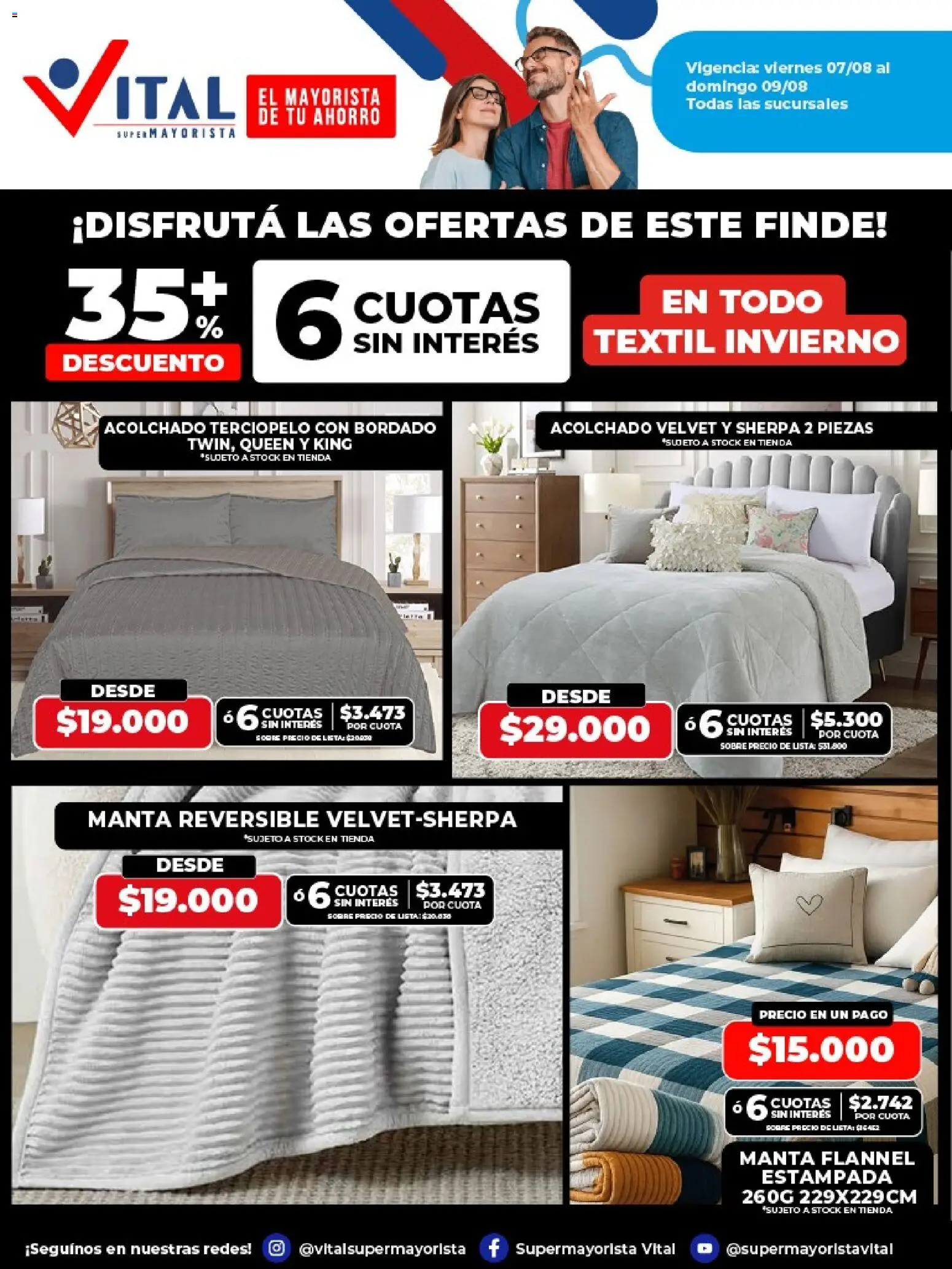 Vital - Ofertas fin La Plata │ válido desde el 07/08/2026 | Página: 4 | Productos: Acolchado, Sobre, Manta