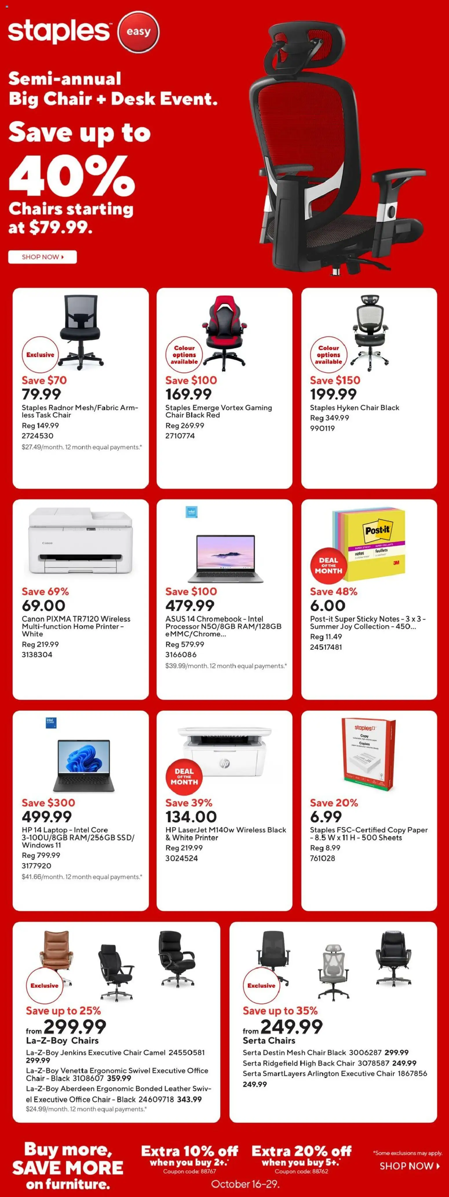Staples flyer valid from Oct 16, 2026 | Page: 1