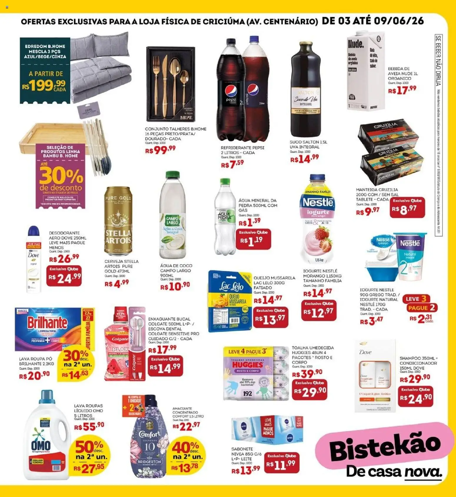 Bistek Supermercados Folheto - válido de 03.06.2026 | Página: 3 | Produtos: Escova, Enxaguante bucal, Refrigerante, Avelã
