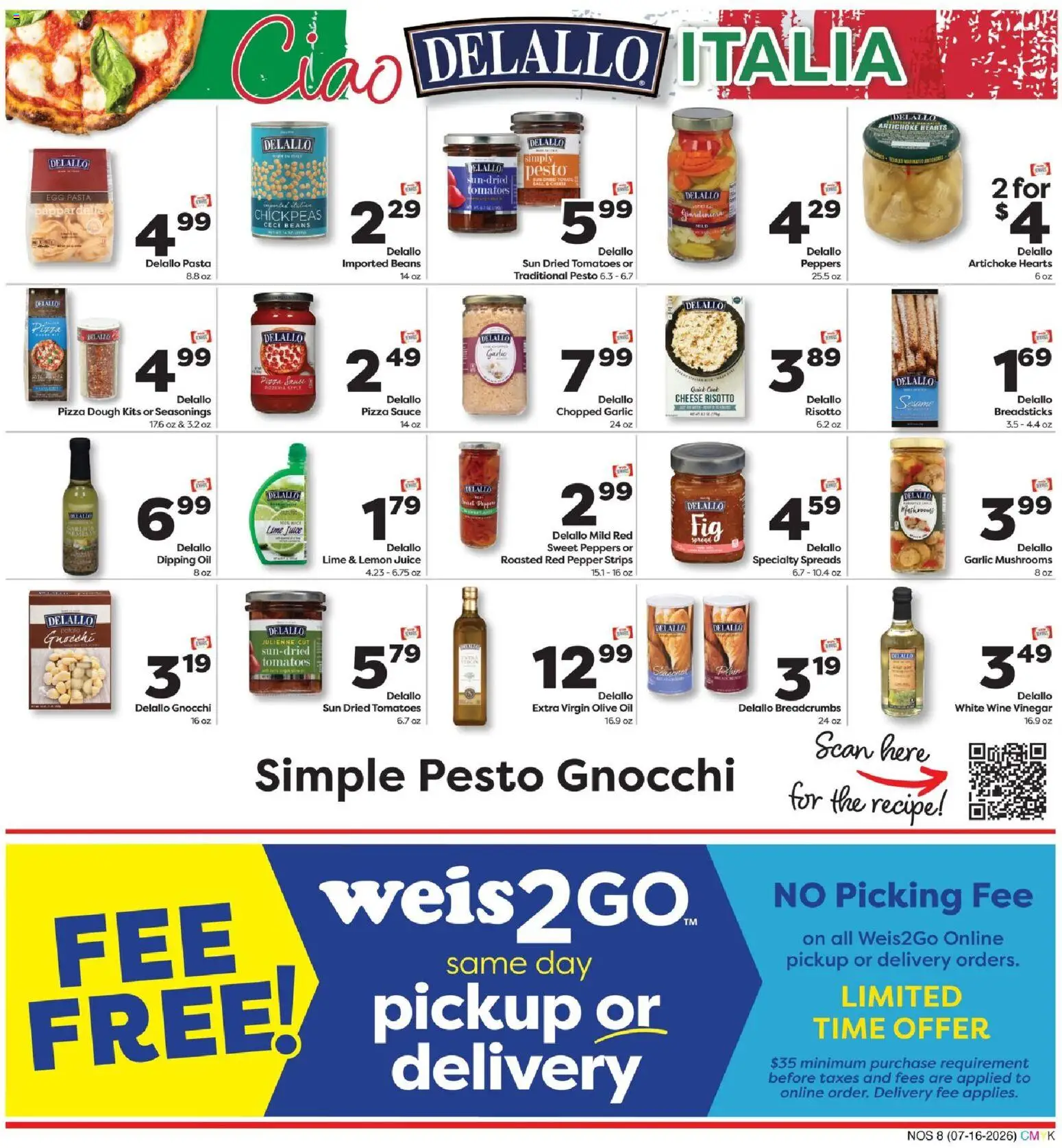 Weis Natural Living - valid from 07/16/2026 | Page: 8 | Products: Chickpeas, Peppers, Oil, Pasta
