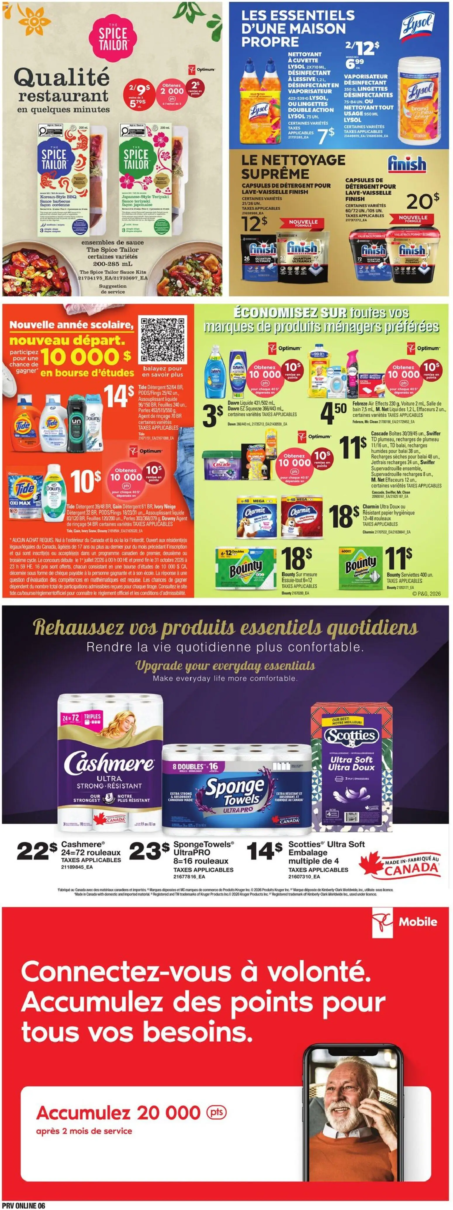 Provigo flyer valid from Aug 20, 2026 | Page: 8 | Products: Sponge, Towels, Detergent, Capsules