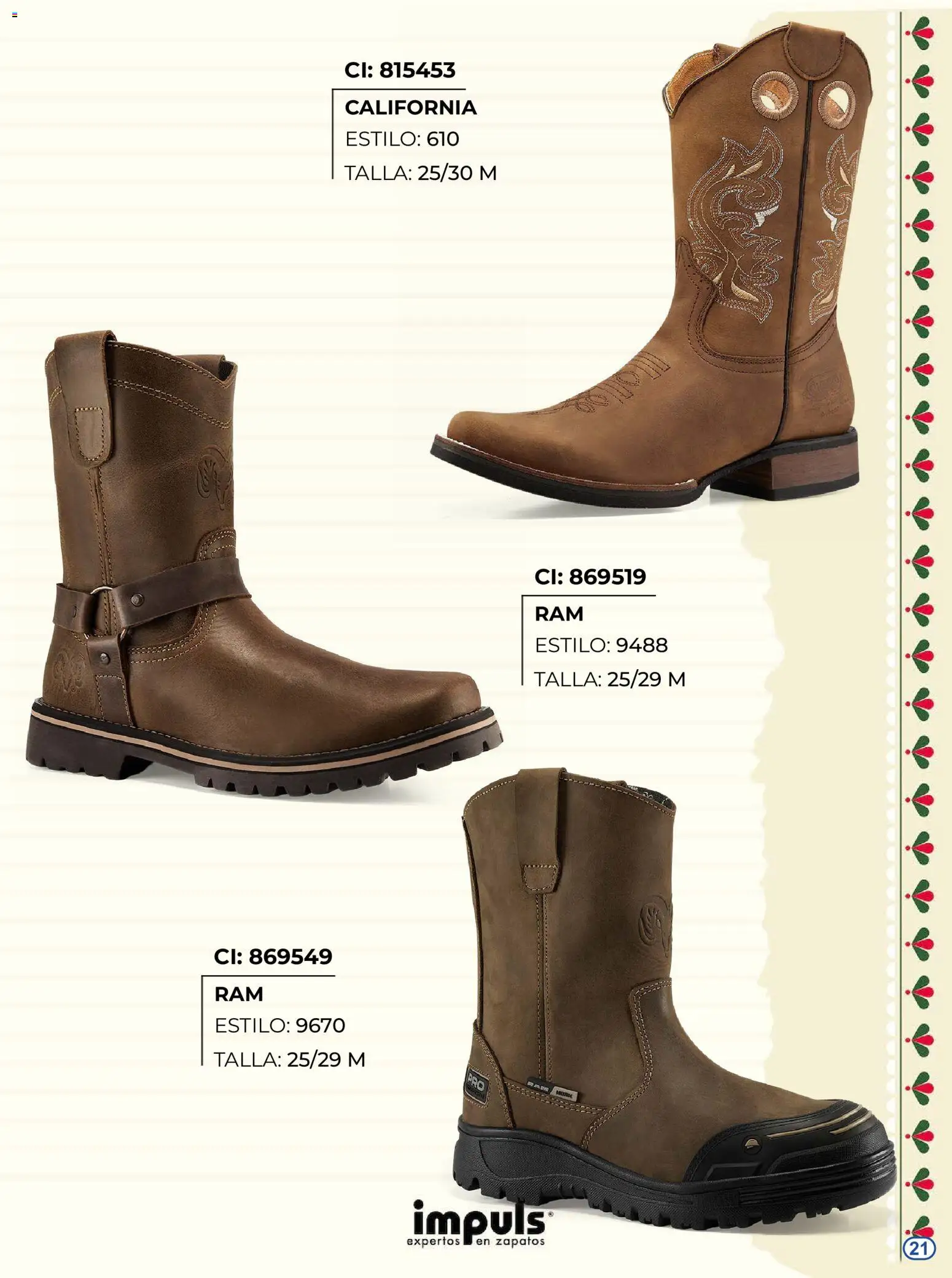 Nuevas ofertas de Impuls válidas en toda la República Mexicana desde el 27/08/2026. ¡Encuentra las mejores ofertas en Impuls catálogo Botas! | Página: 21 | Productos: Zapatos