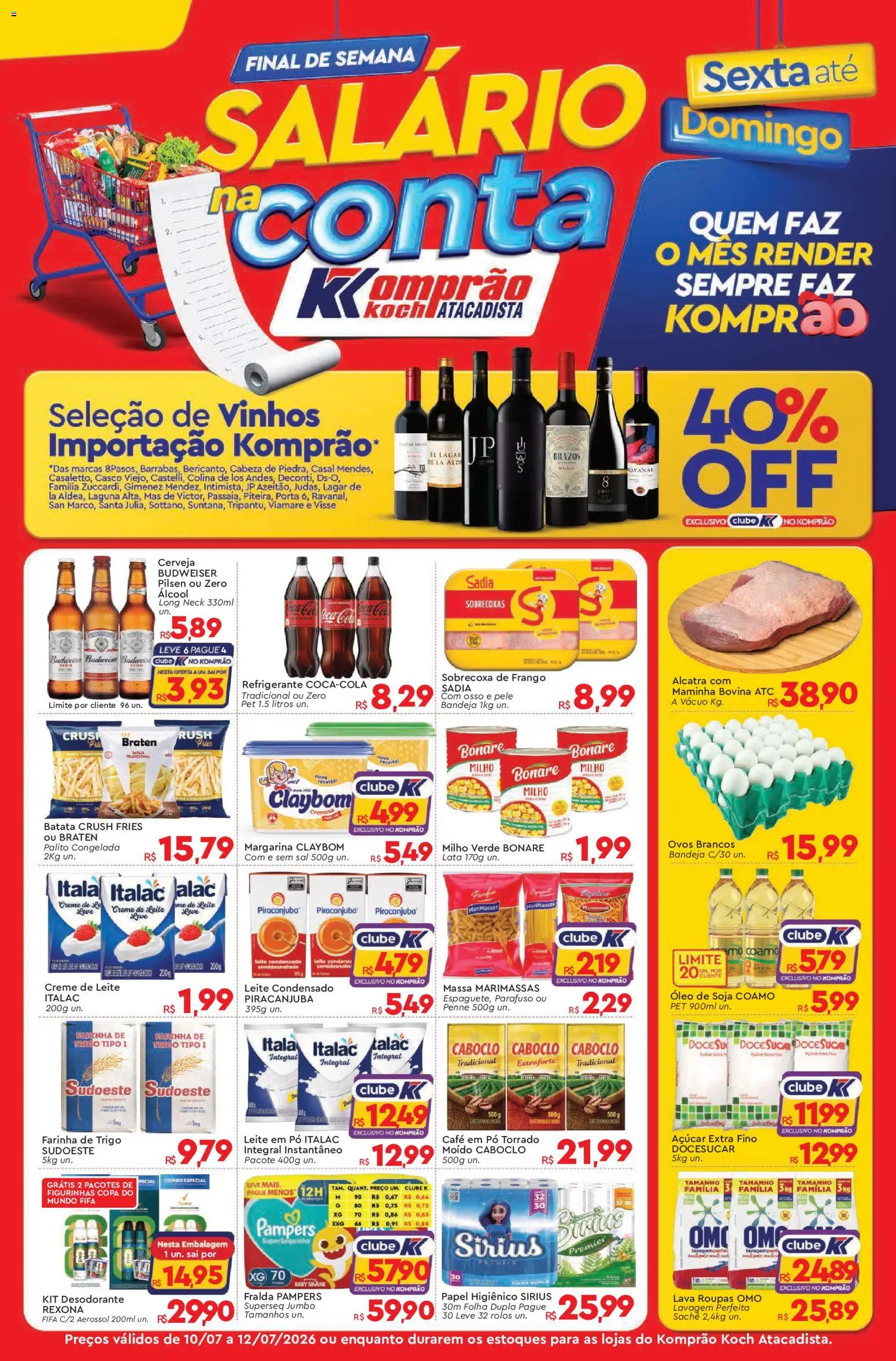 Komprao Atacadista Folheto - válido de 10/07/2026 | Página: 1 | Produtos: Pó, Farinha de trigo, Maminha, Leite