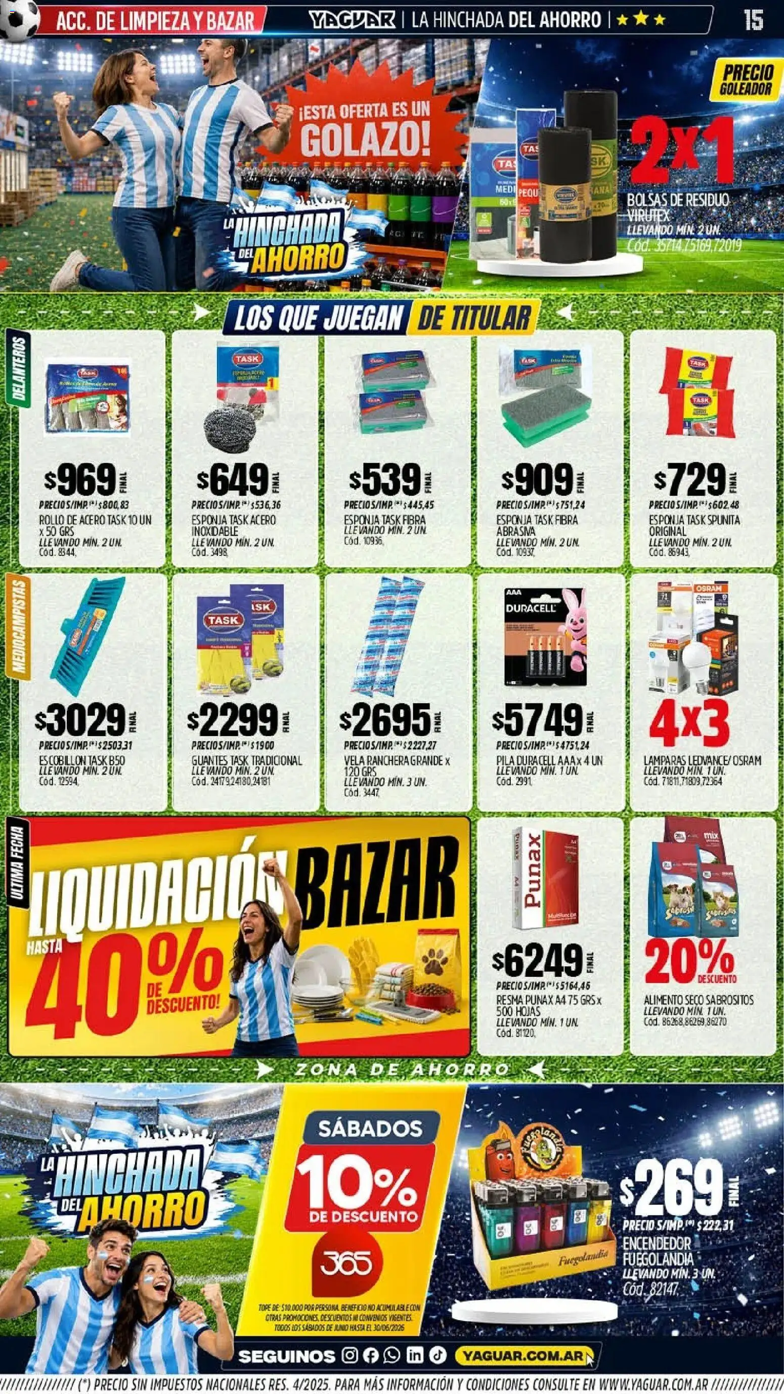 Yaguar - Oferta Semanal Salta │ válido desde el 08.06.2026 | Página: 16 | Productos: Vela, Pila, Encendedor, Guantes